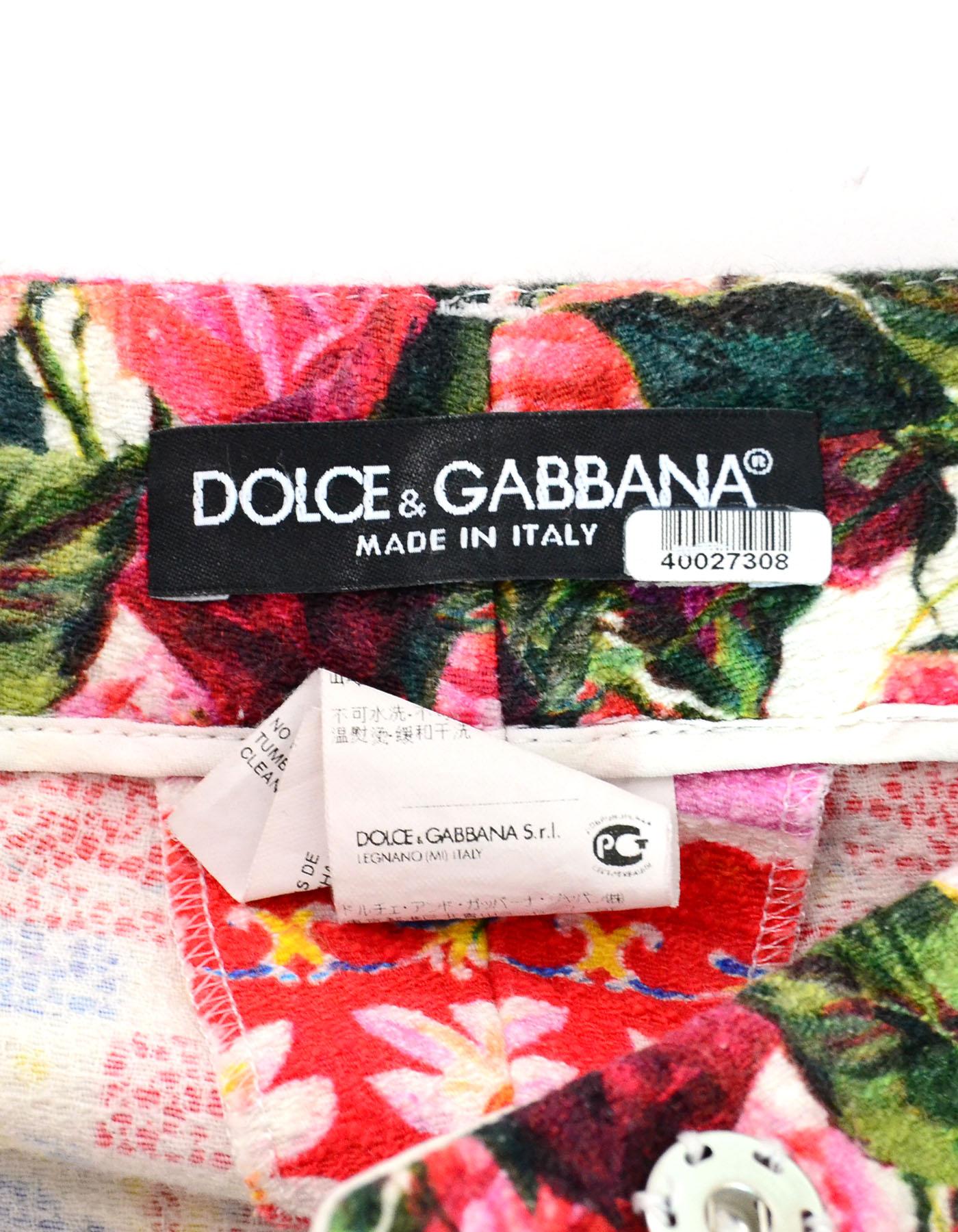Dolce & Gabbana Multi-Color Majolica Capri Sz IT40 In Excellent Condition In New York, NY