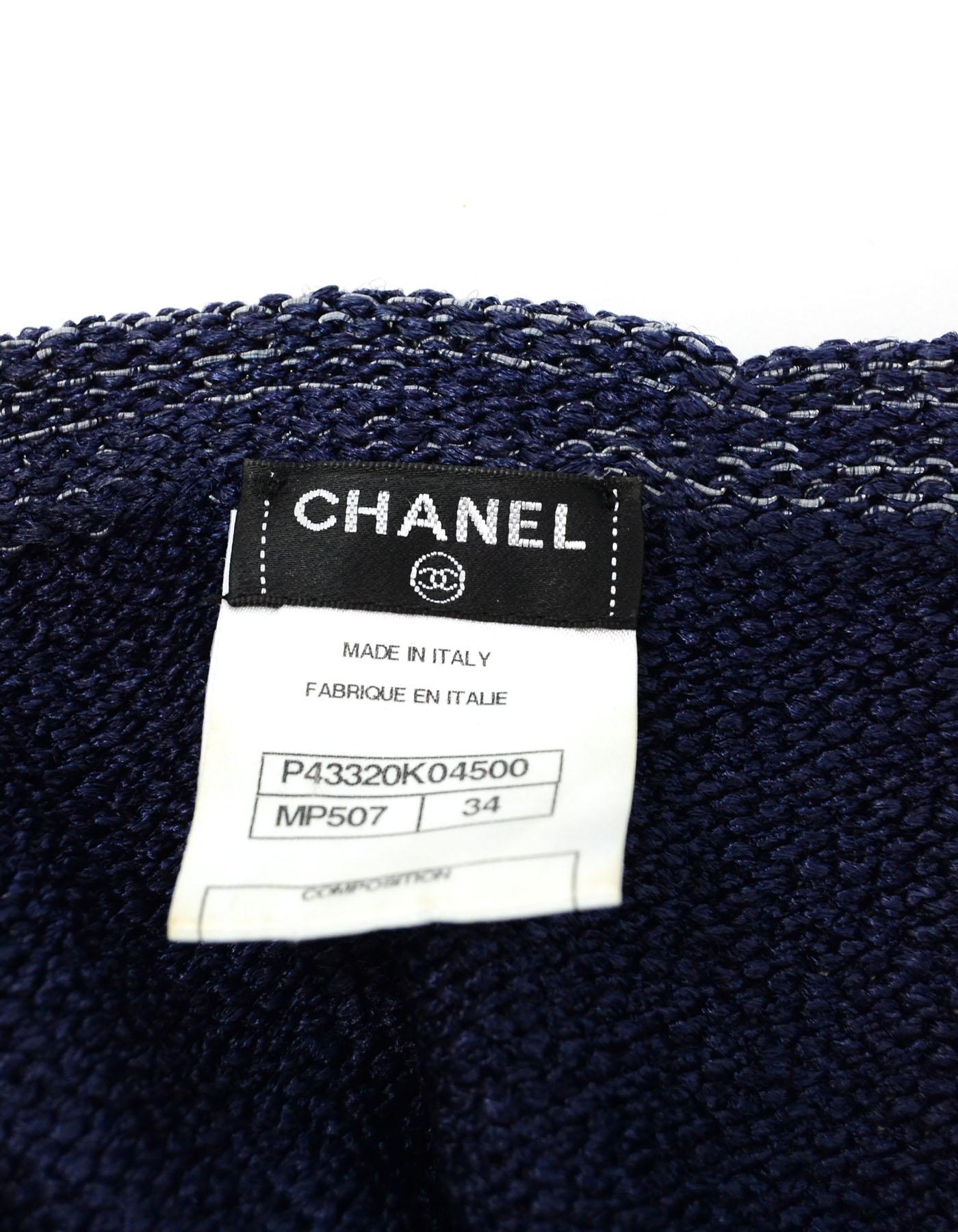 Chanel Navy & White Knit Dress Sz FR34 2