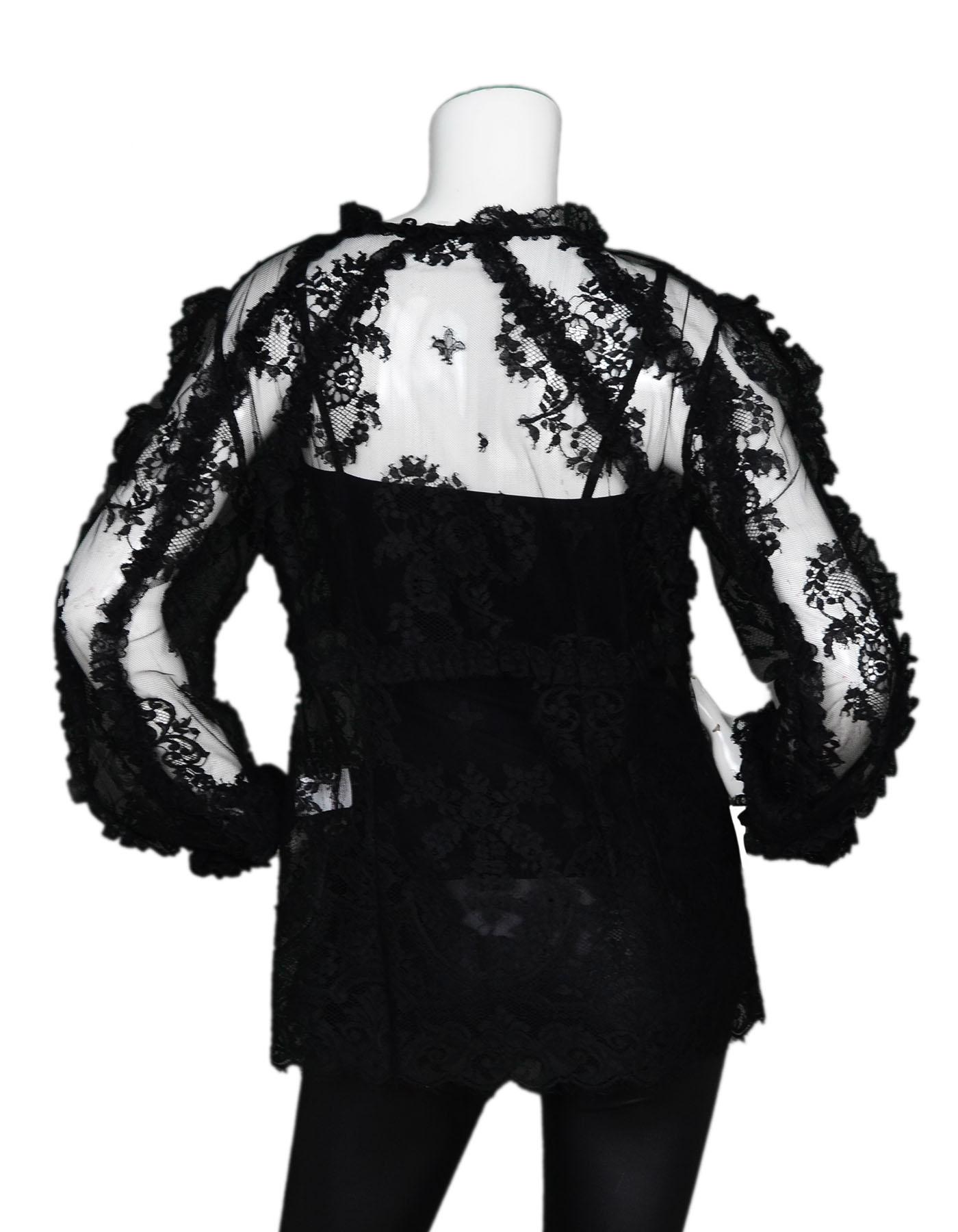 dolce and gabbana black lace top
