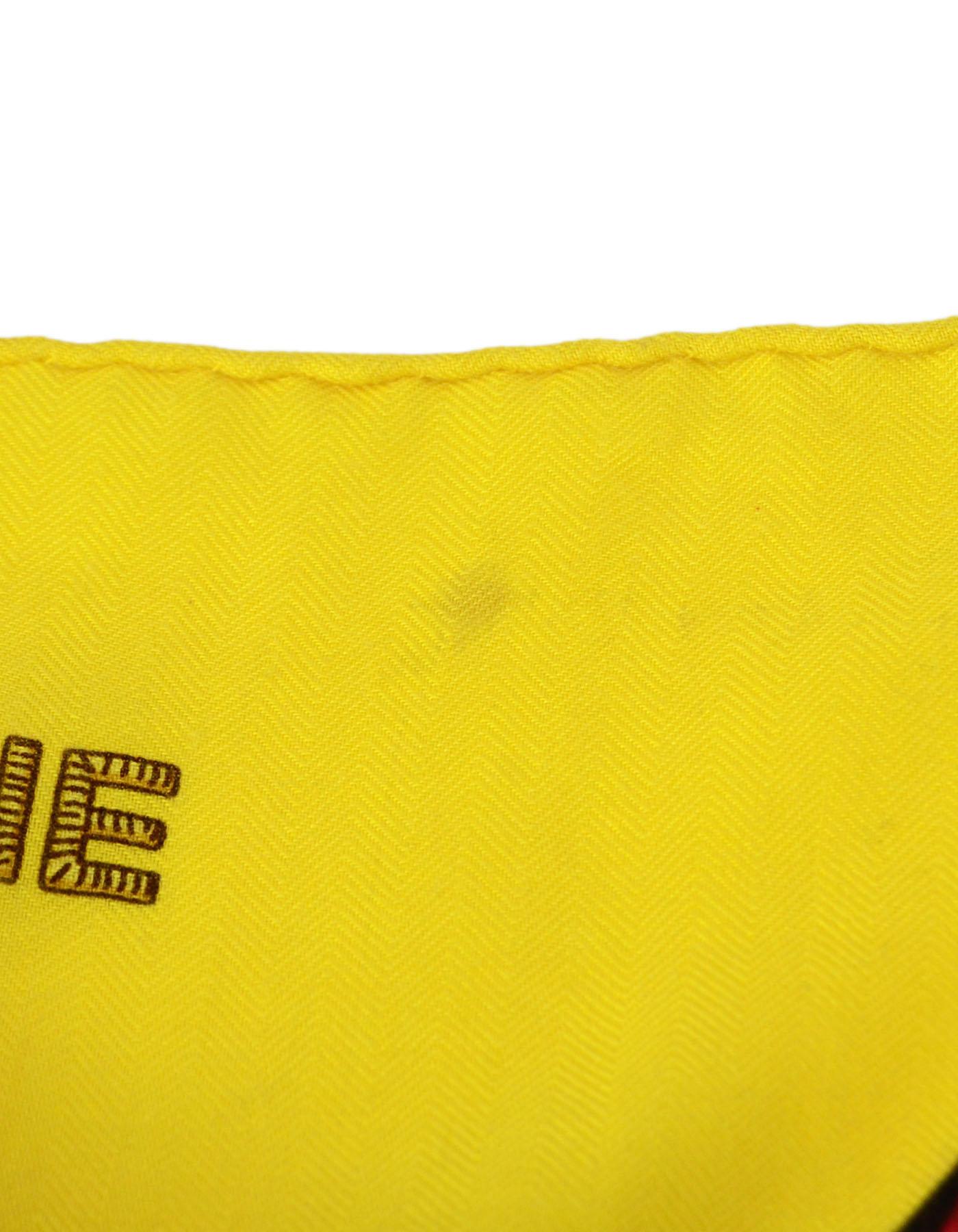 Hermes Yellow Selle d'Apparat Marocaine Cashmere & Silk 140cm Scarf Shawl (écharpe) Bon état à New York, NY