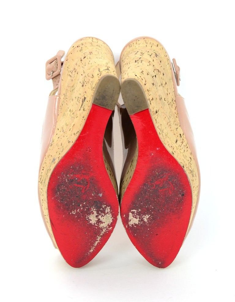 louboutin nude wedges