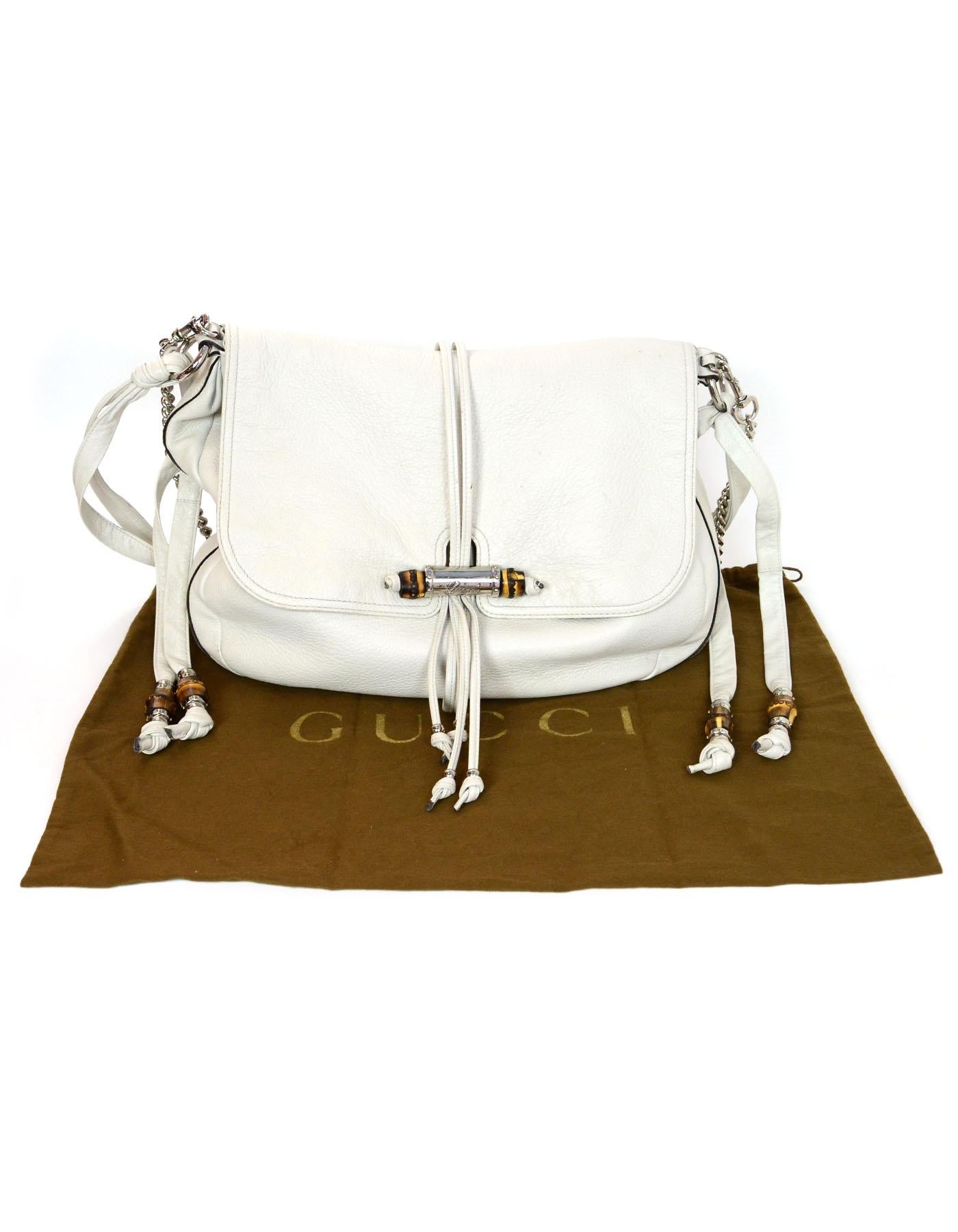 Gucci White Calfskin Large Jungle Shoulder Bag with Dust Bag 6
