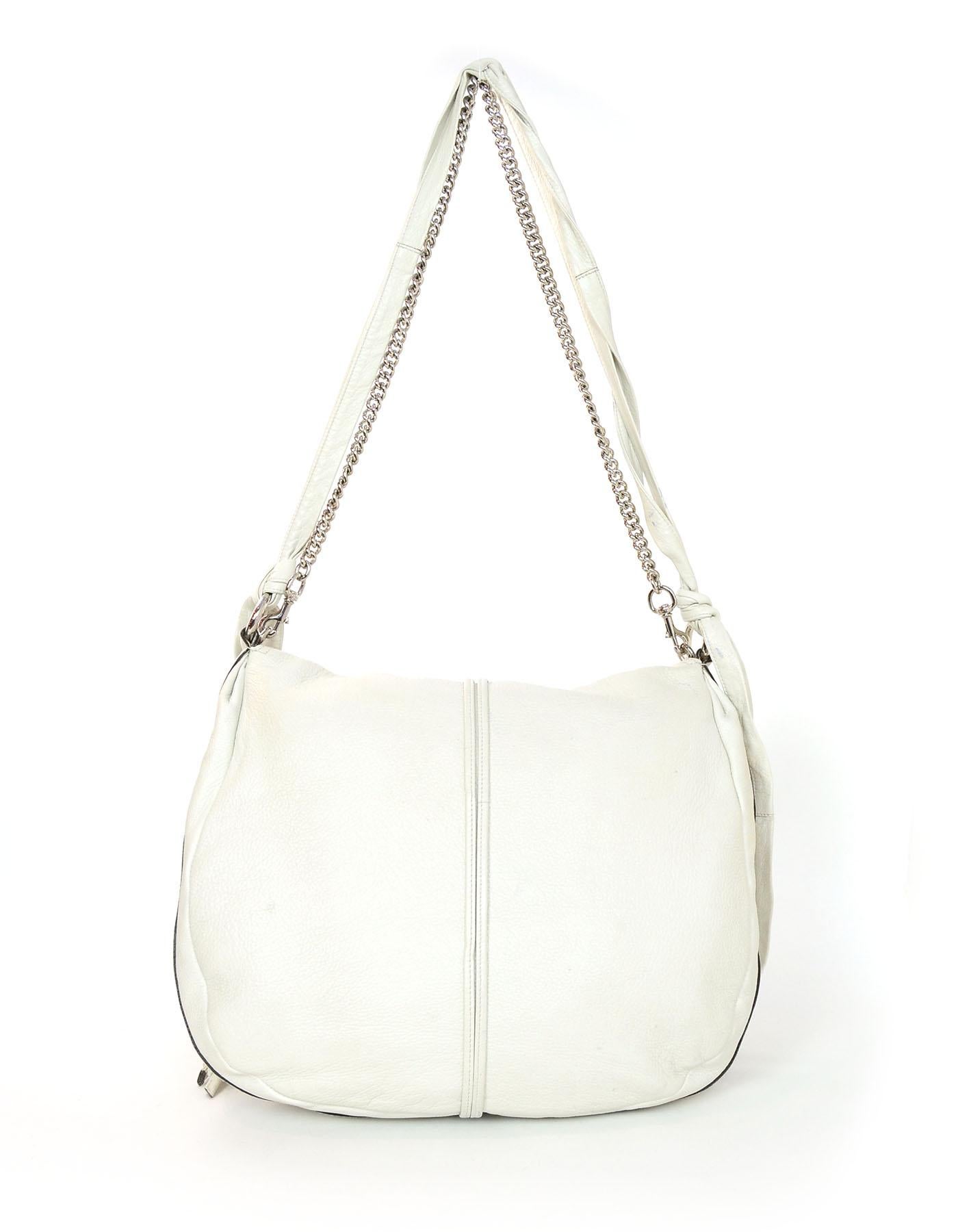 Gucci White Calfskin Large Jungle Shoulder Bag with Dust Bag In Excellent Condition In New York, NY