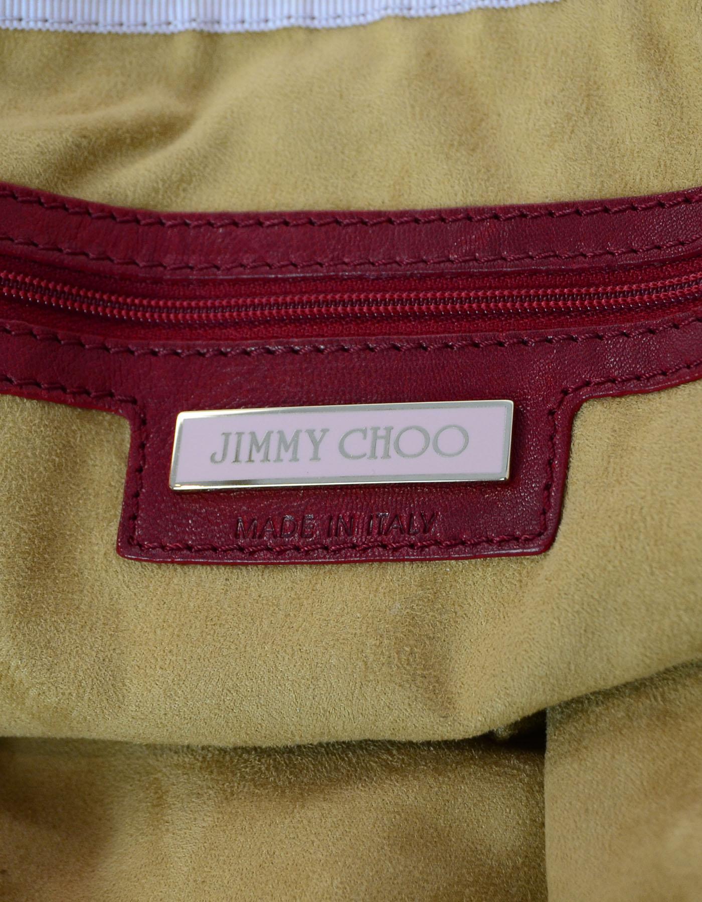 Jimmy Choo Red Snakeskin Buckle Tote Bag with Dust Bag 2