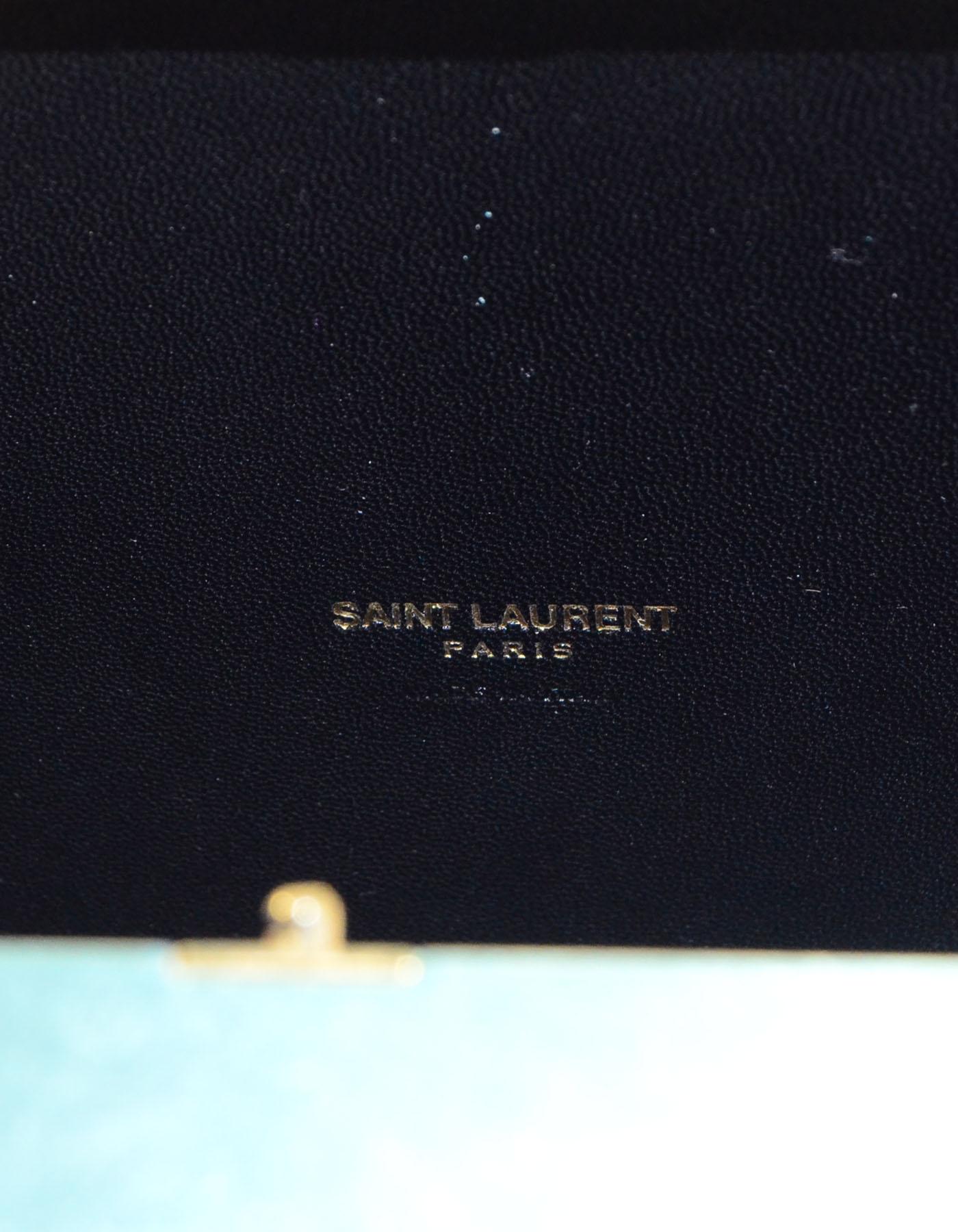 Saint Laurent NEW Black and Gold Monogram Tuxedo Box Minaudiere Clutch Bag  2