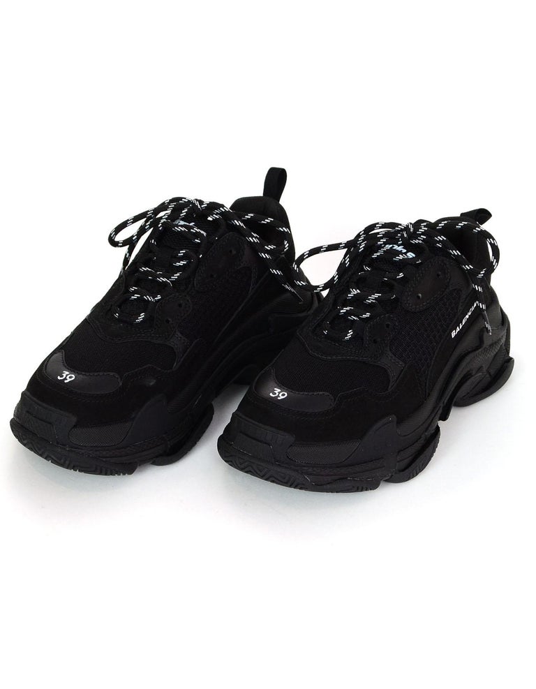 Balenciaga Black Triple S Trainers Sneakers at 1stDibs | black balenciaga,  balenciaga triple s black, balenciaga perforated sneakers