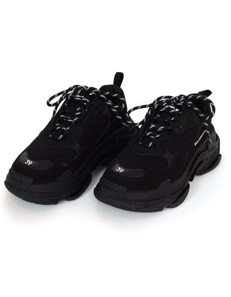 Balenciaga Black Triple S Trainers Sneakers at 1stdibs