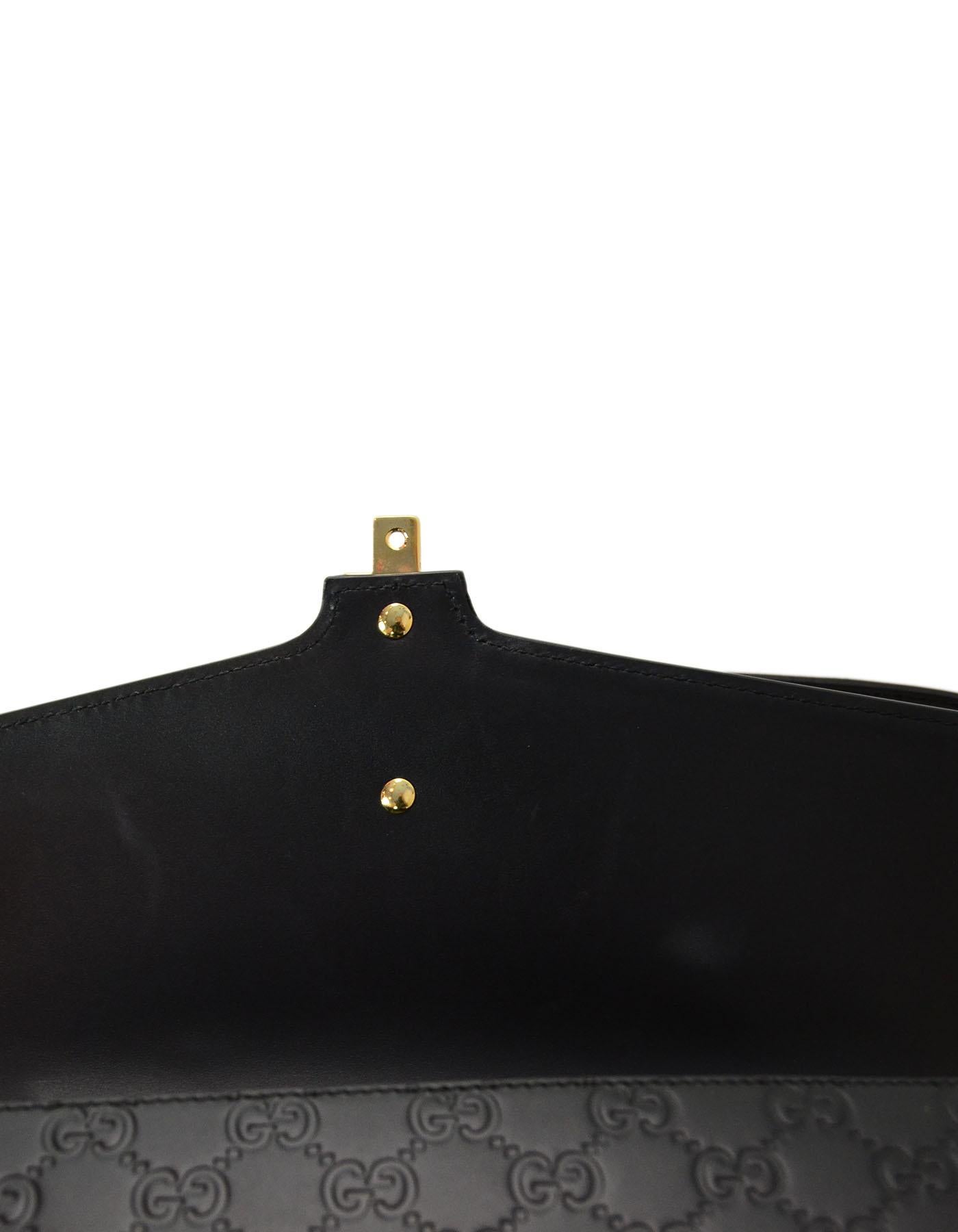 Gucci Black Leather Monogram Guccissima Medium Sylvie Flame Bag  3