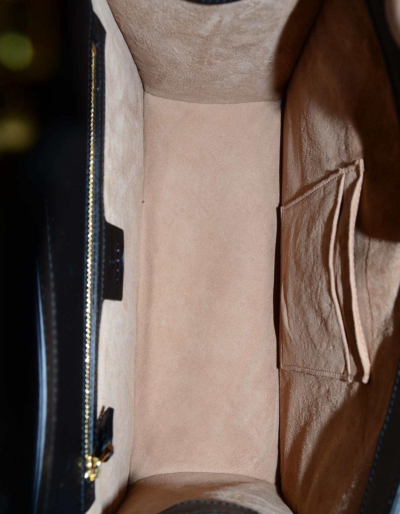Gucci Black Leather Monogram Guccissima Medium Sylvie Flame Bag In Excellent Condition In New York, NY