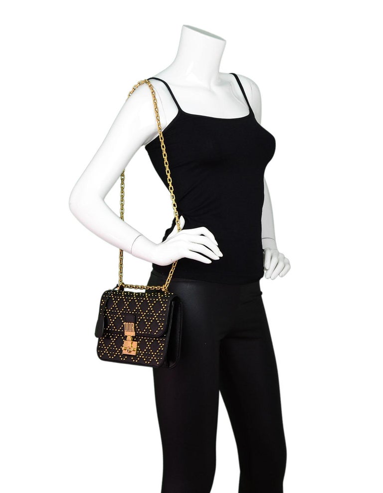 Dior Black / Gold Studded Dioraddict Flap Bag, 2017 For Sale at 1stDibs