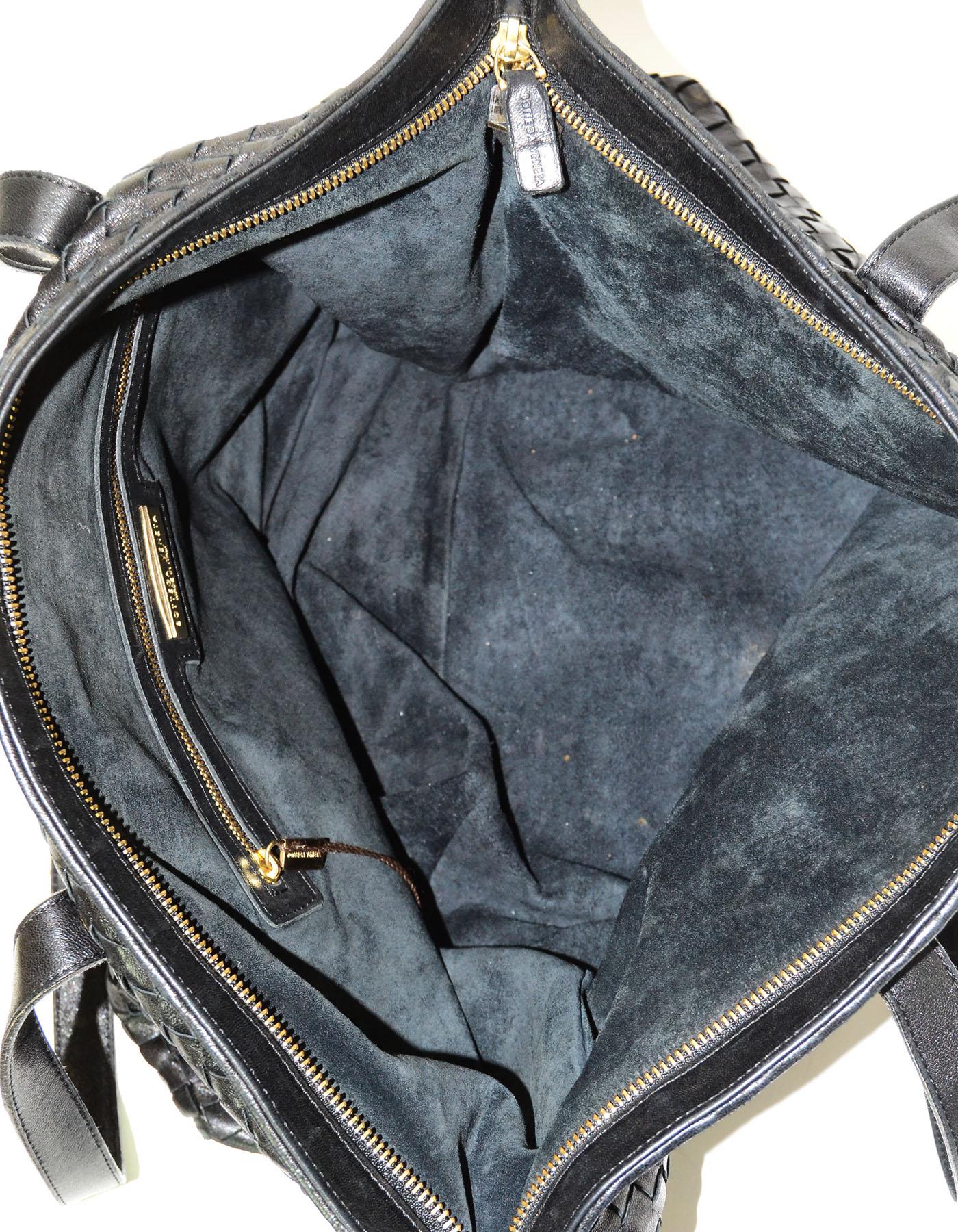  Bottega Veneta Black Woven Leather Intrecciato Tote Bag 7