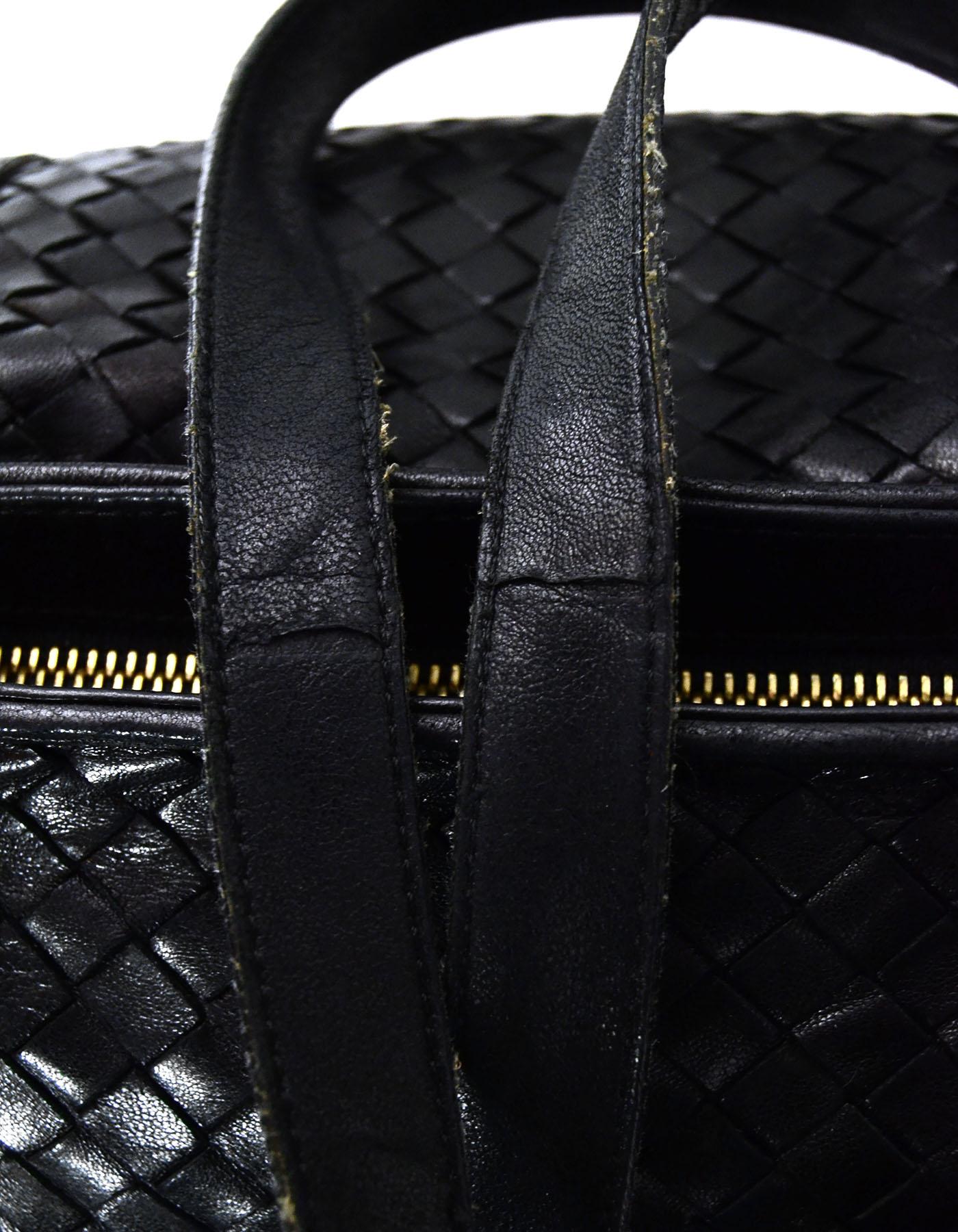  Bottega Veneta Black Woven Leather Intrecciato Tote Bag 8