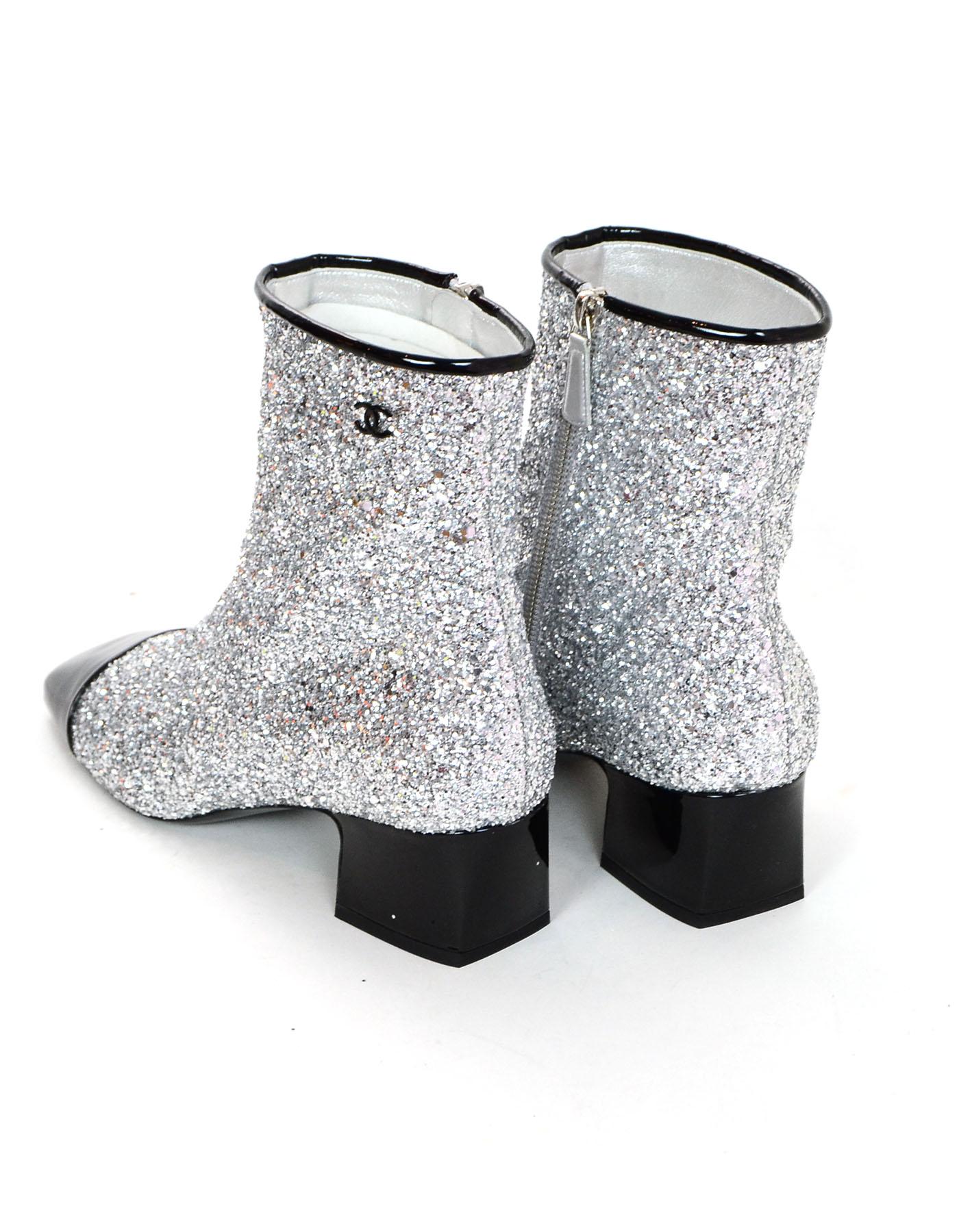 chanel glitter boots