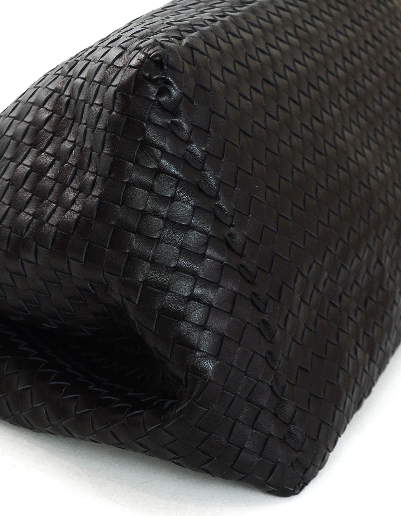 bottega veneta black woven leather bag