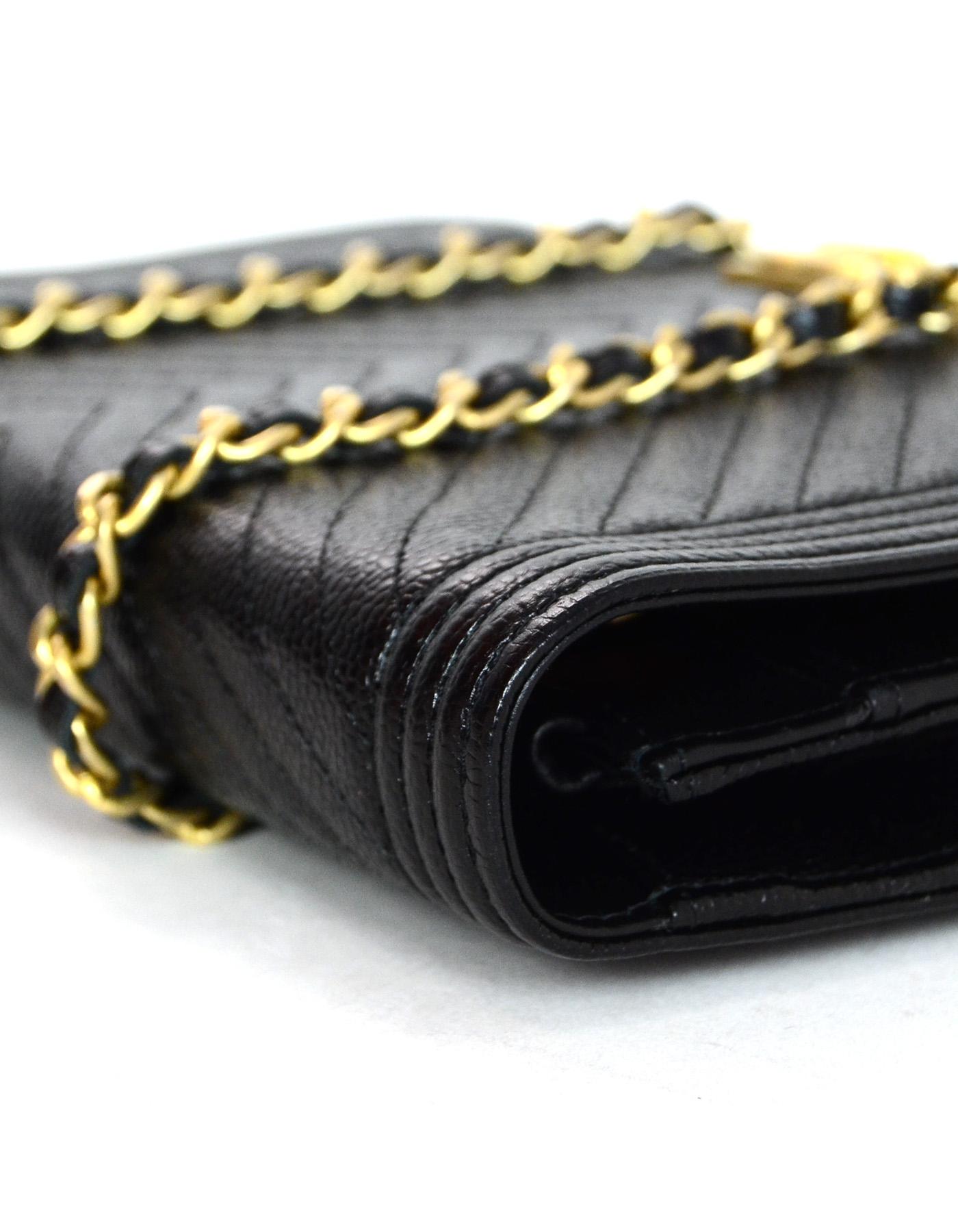 Chanel 2018 Black Caviar Leather Boy WOC Wallet on a Chain Crossbody Bag 1
