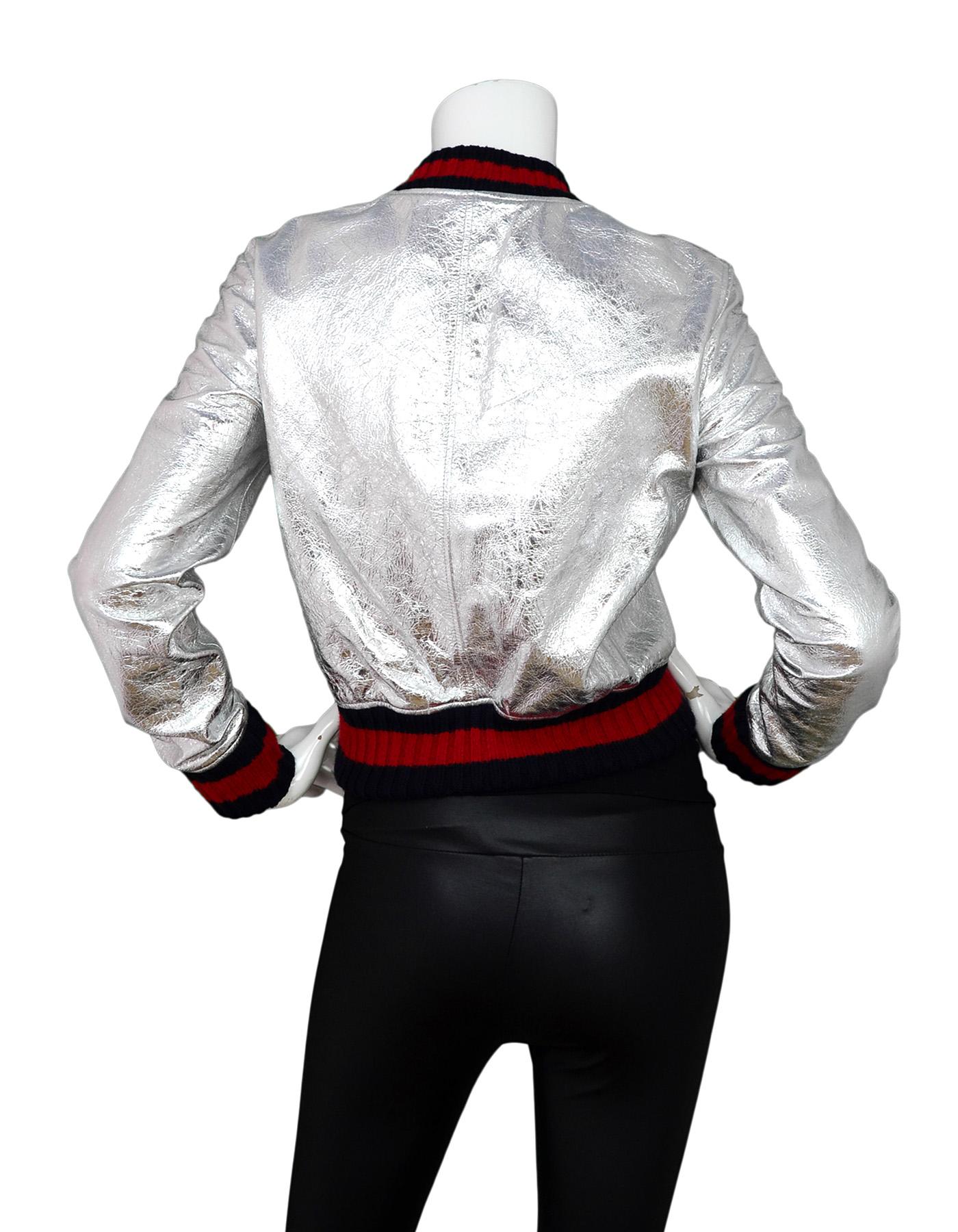 gucci silver bomber jacket