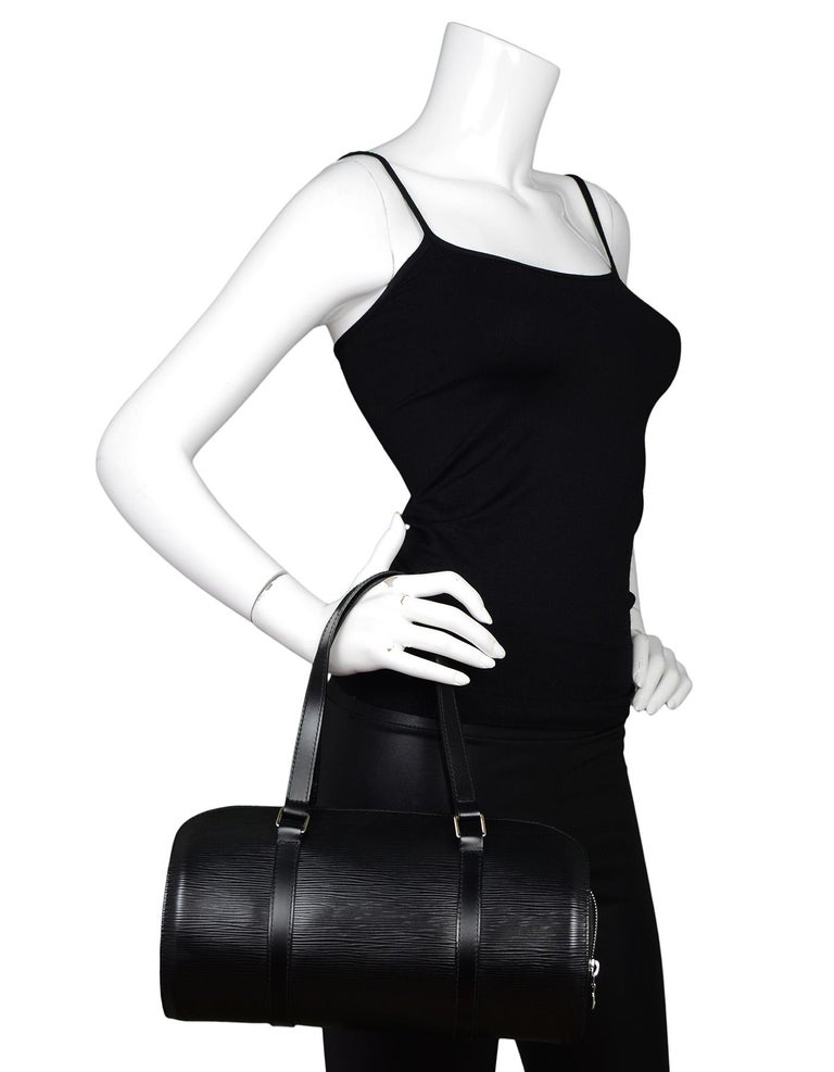 Louis Vuitton Black Epi Leather Soufflot Barrel Bag w. Detachable Baby Bag For Sale at 1stdibs