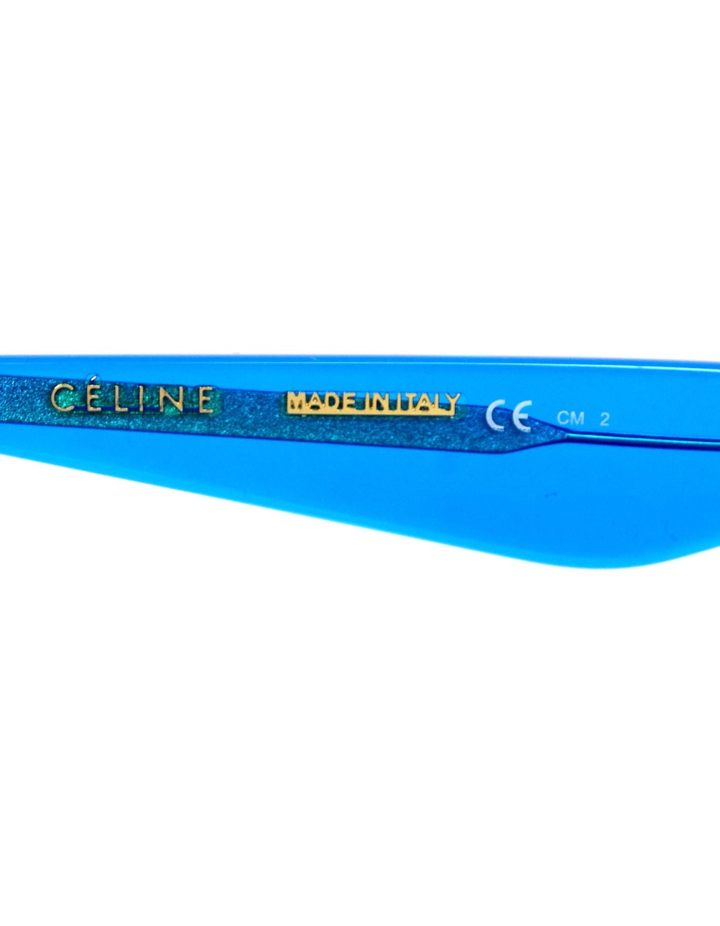 Celine Transparent Blue Edge CL41468/S Sunglasses In Excellent Condition In New York, NY