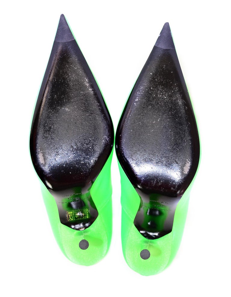 balenciaga neon green heels