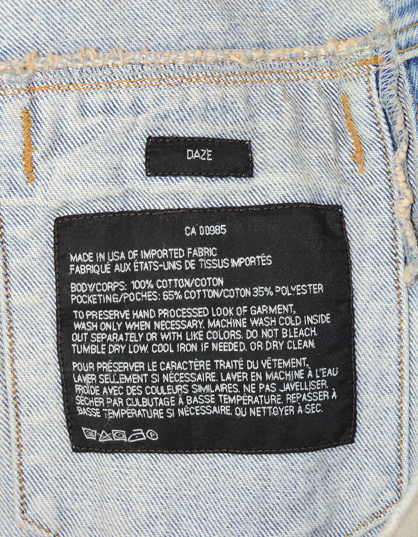 Gray Alexander Wang Daze Scratch Distressed Oversized Jean Jacket sz S rt. $495