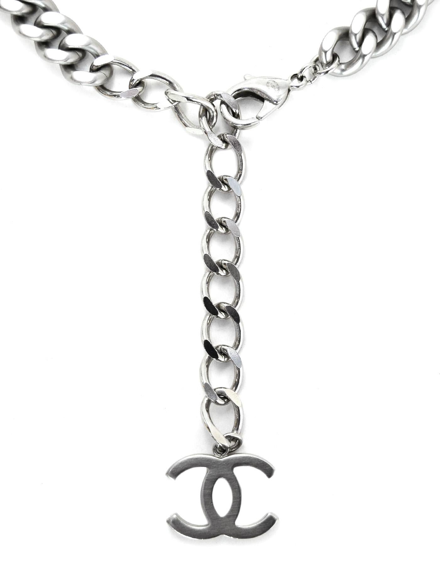chanel chain necklace silver