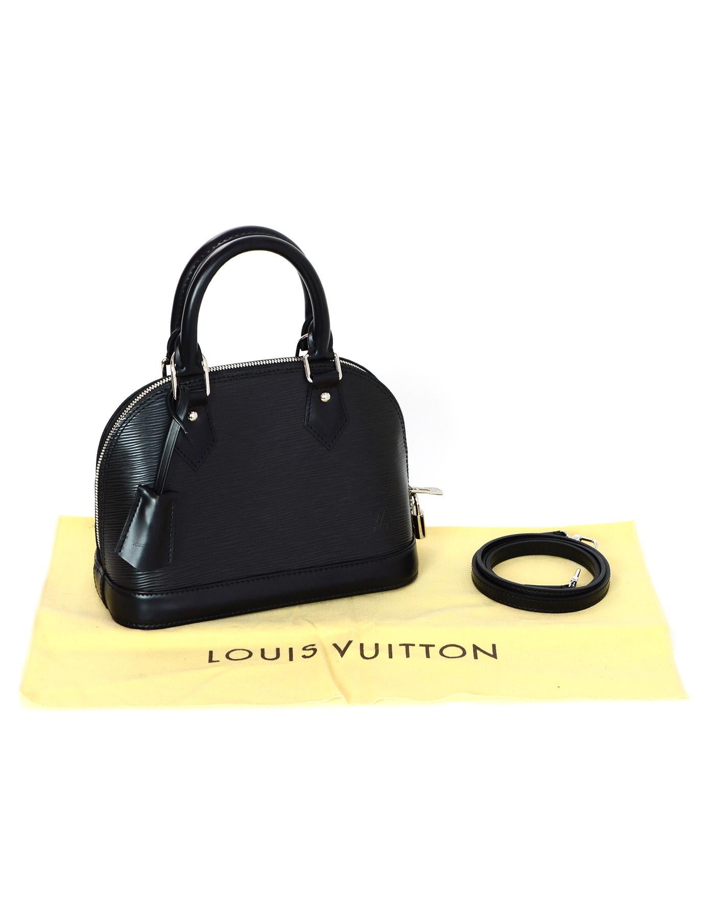 Louis Vuitton LV Black Nior Epi Leather Mini Alma BB Crossbody Bag w. Dust Bag 6