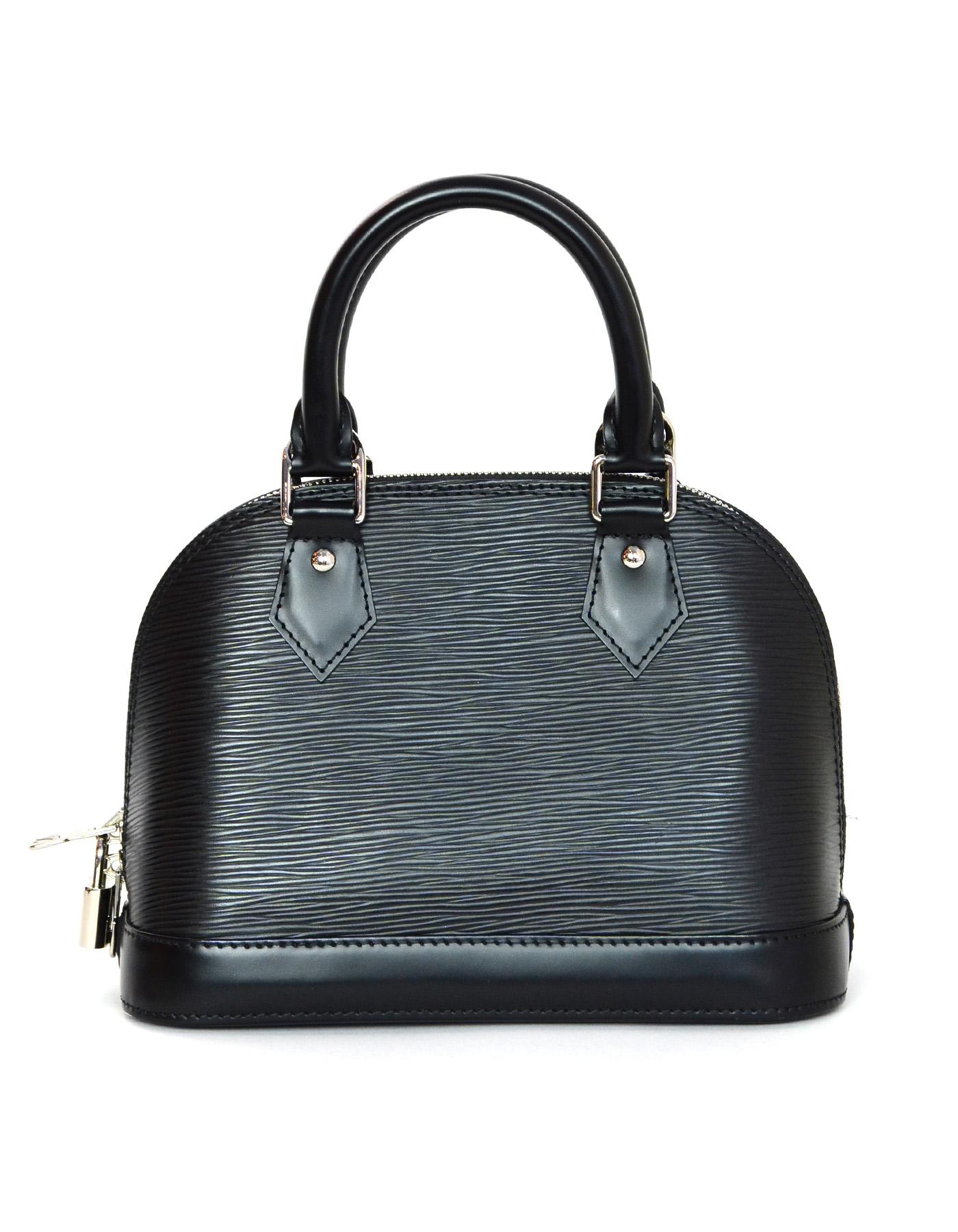 Women's Louis Vuitton LV Black Nior Epi Leather Mini Alma BB Crossbody Bag w. Dust Bag