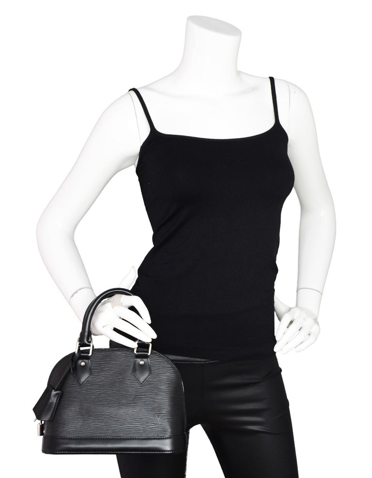 Louis Vuitton LV Black Nior Epi Leather Mini Alma BB Crossbody Bag w. Dust Bag For Sale at 1stdibs
