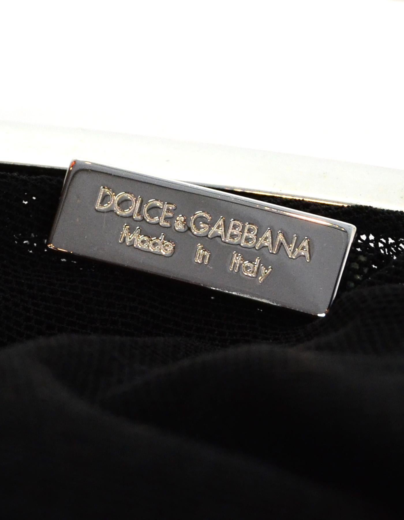 Dolce & Gabbana Black Sheer Floral Lace Top Handle Mini Bag with Dust Bag 3