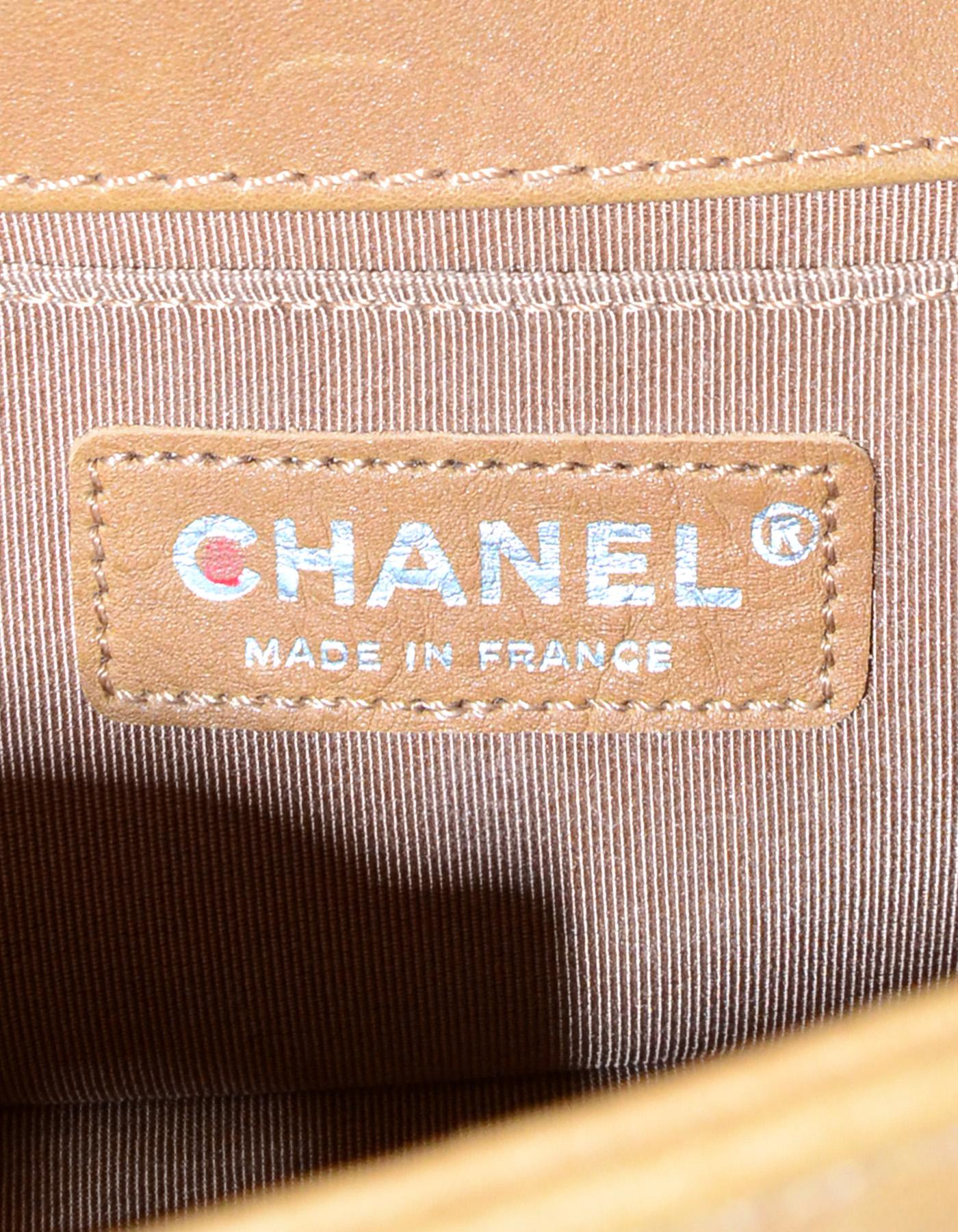 Women's Chanel Brown 2014 Calfskin Quilted Paris/Dallas Small Cowboy Boy Crossbody Bag