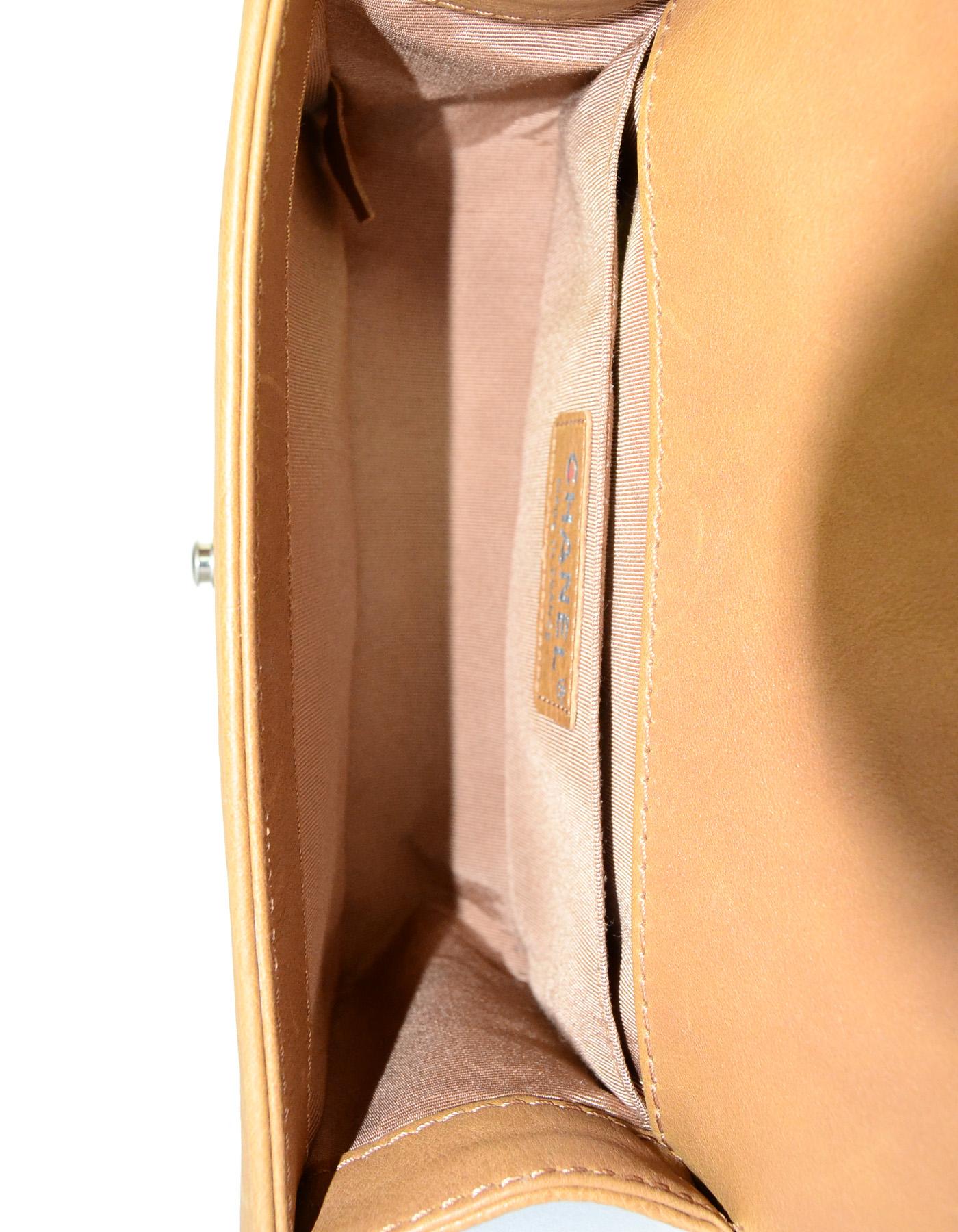 Chanel Brown 2014 Calfskin Quilted Paris/Dallas Small Cowboy Boy Crossbody Bag In Excellent Condition In New York, NY