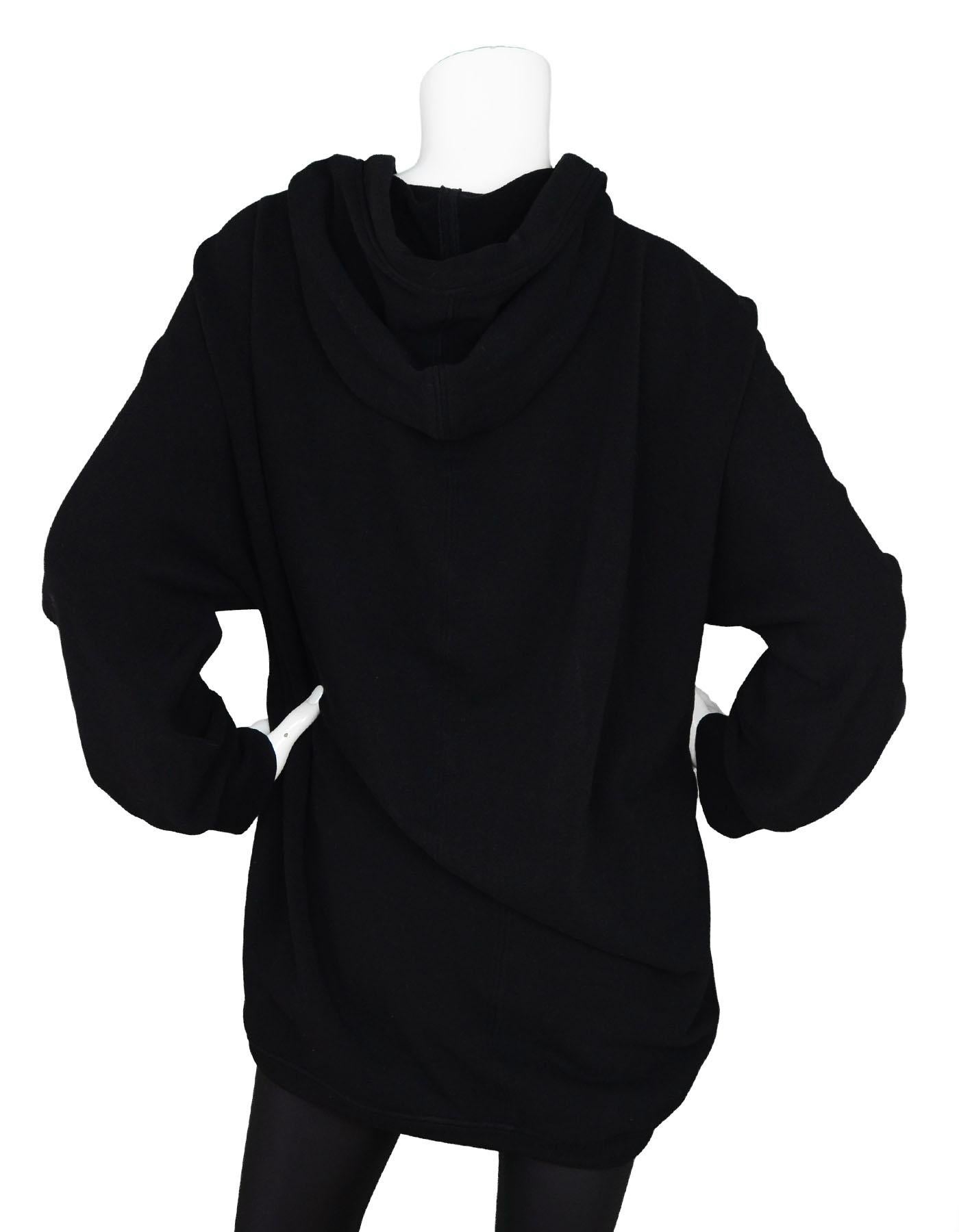 Women's or Men's Balenciaga Black Oversized Logo Branded Hoodie Sweatshirt sz XS