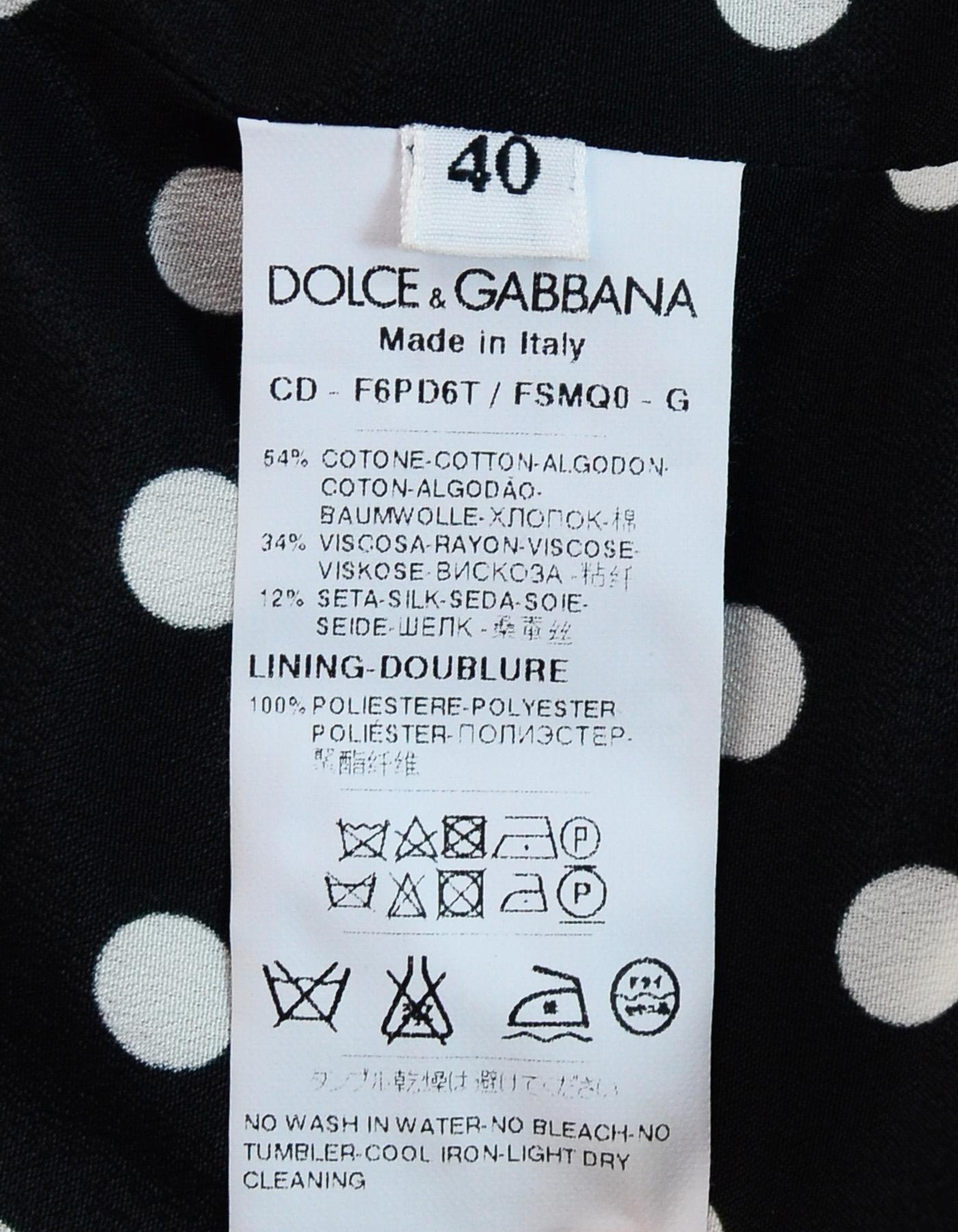 Women's Dolce & Gabbana Red/Black Carnation Floral Brocade Print  Shift Dress sz 40