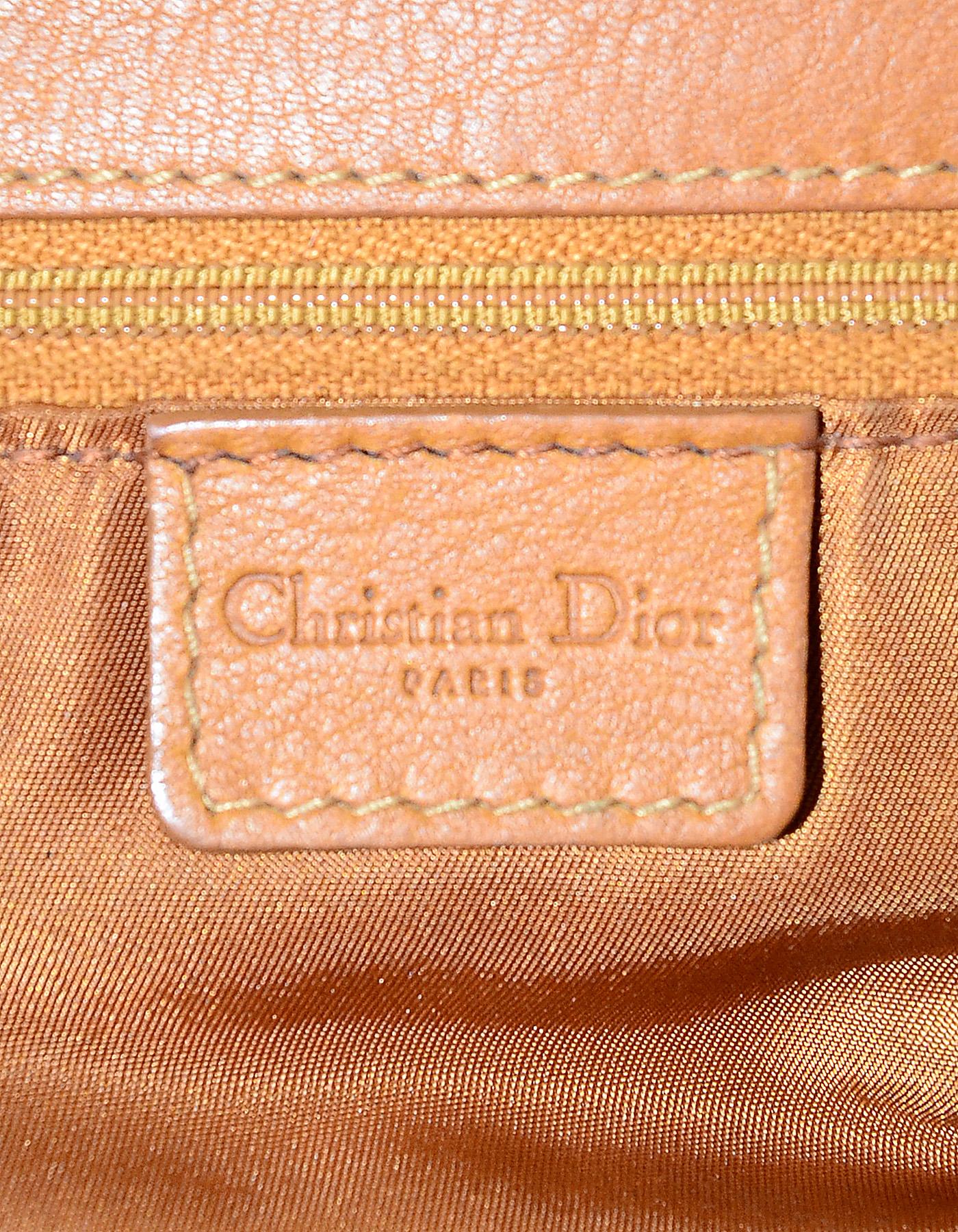 Christian Dior Tan Leather Jeans Pocket Tote Shoulder Bag 3
