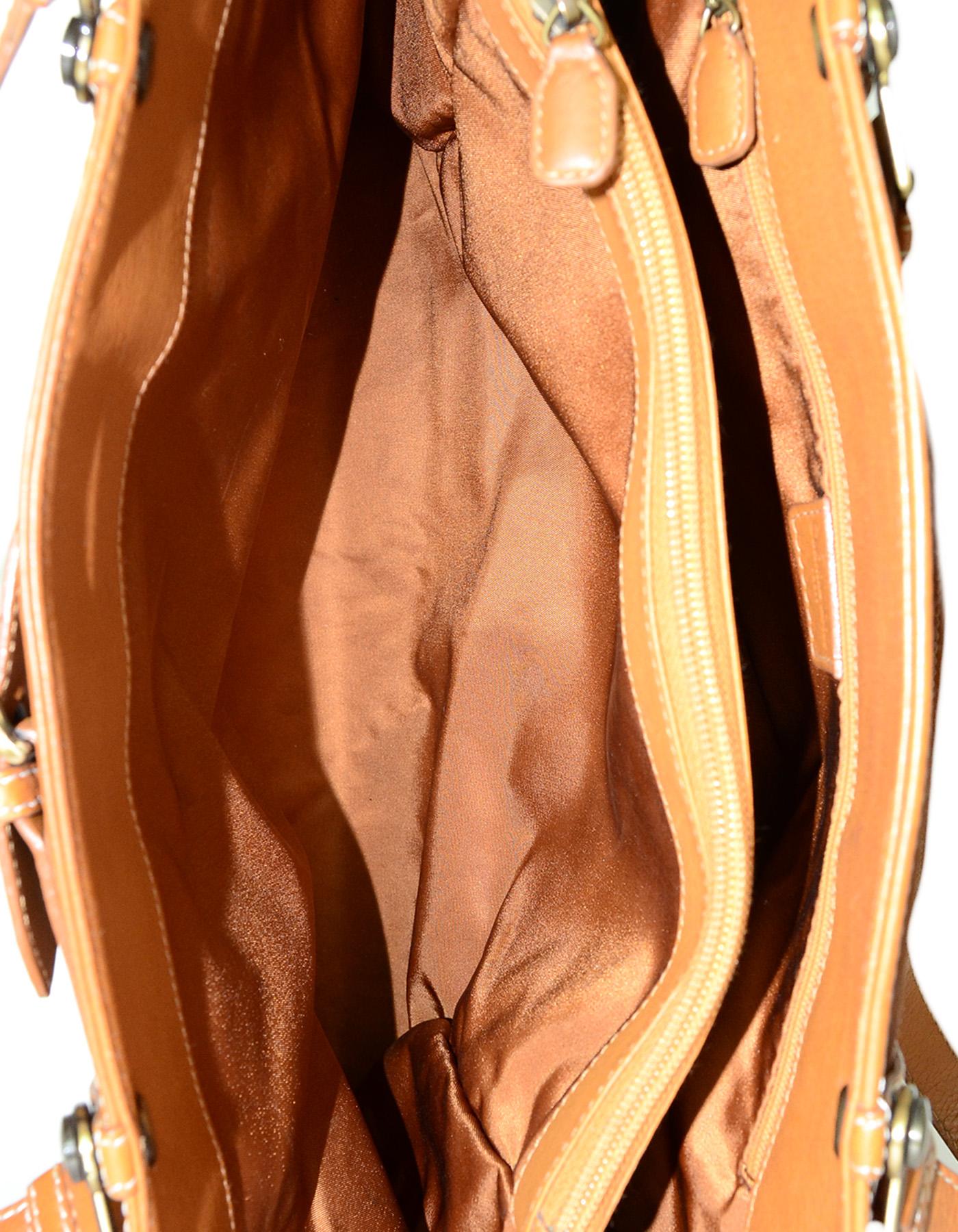 Christian Dior Tan Leather Jeans Pocket Tote Shoulder Bag 2