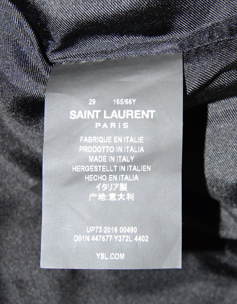 Saint Laurent Blue Raw Hem Denim Silver Heart Stud Mini Skirt Sz 29 For ...