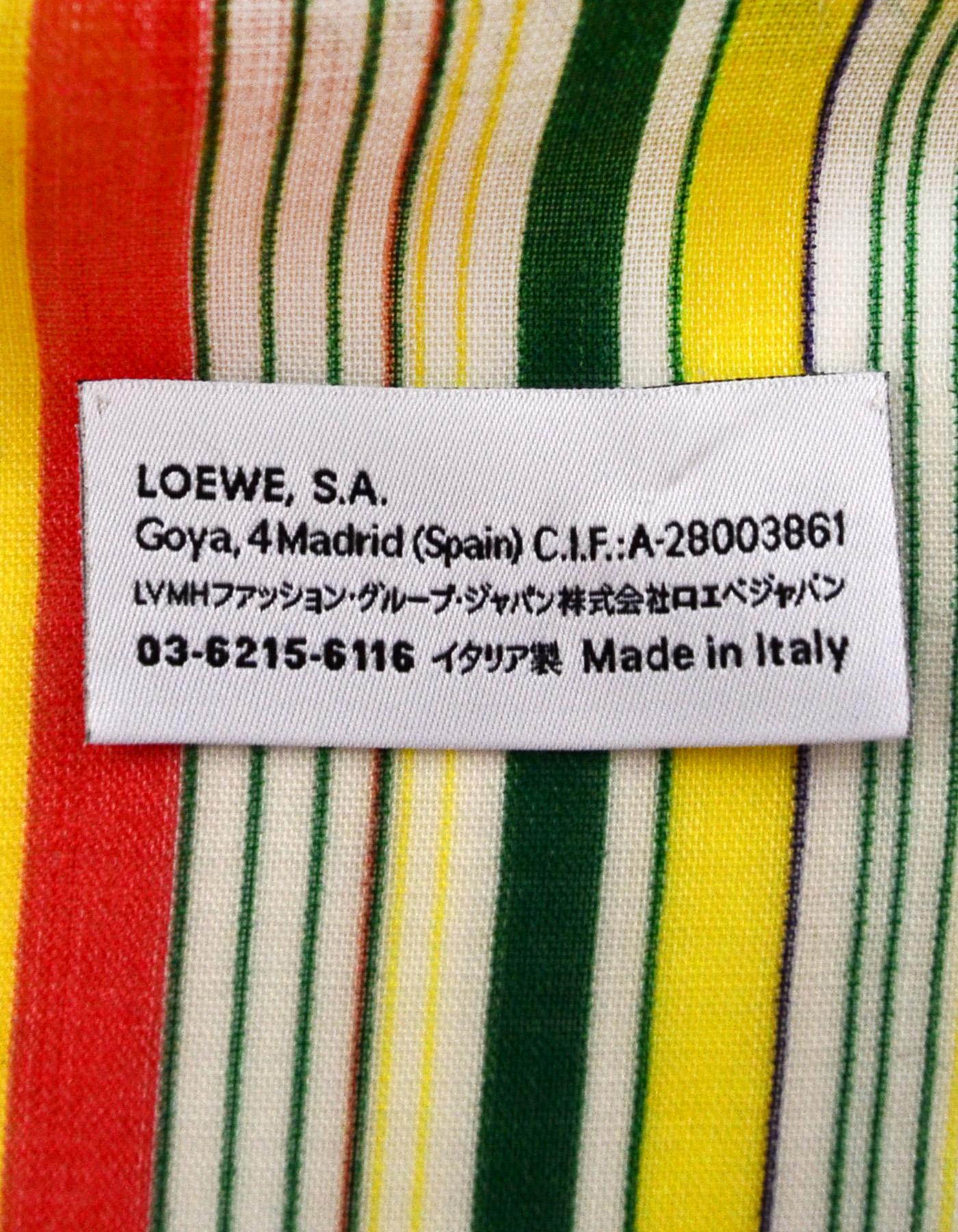 Women's or Men's Loewe Multi-Color Stripe Wool Oversized Blanket Scarf 