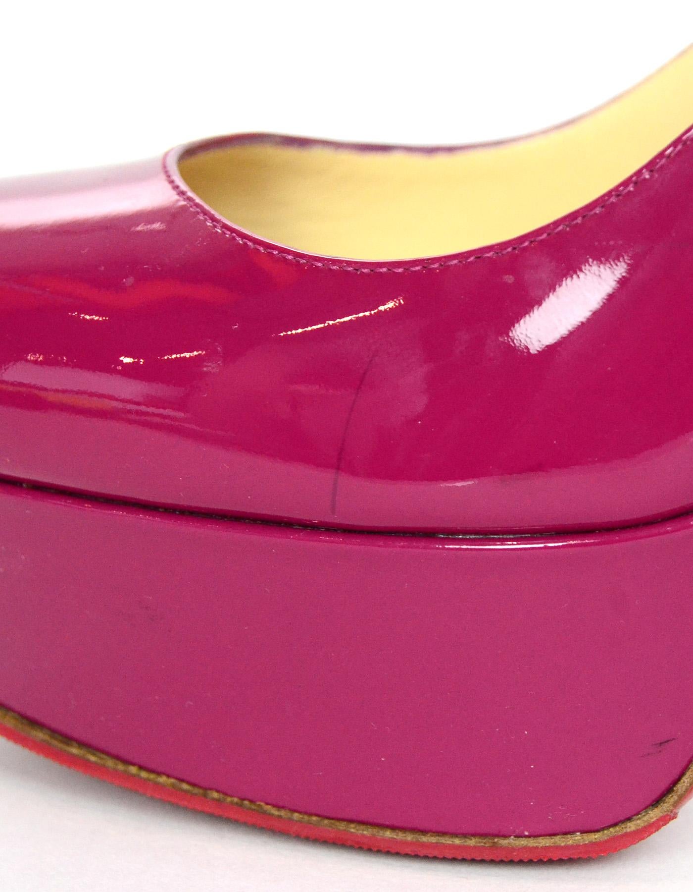 Christian Louboutin Pink Patent Leather Bianca 120 Platform Pumps Sz 39 rt. $845 1
