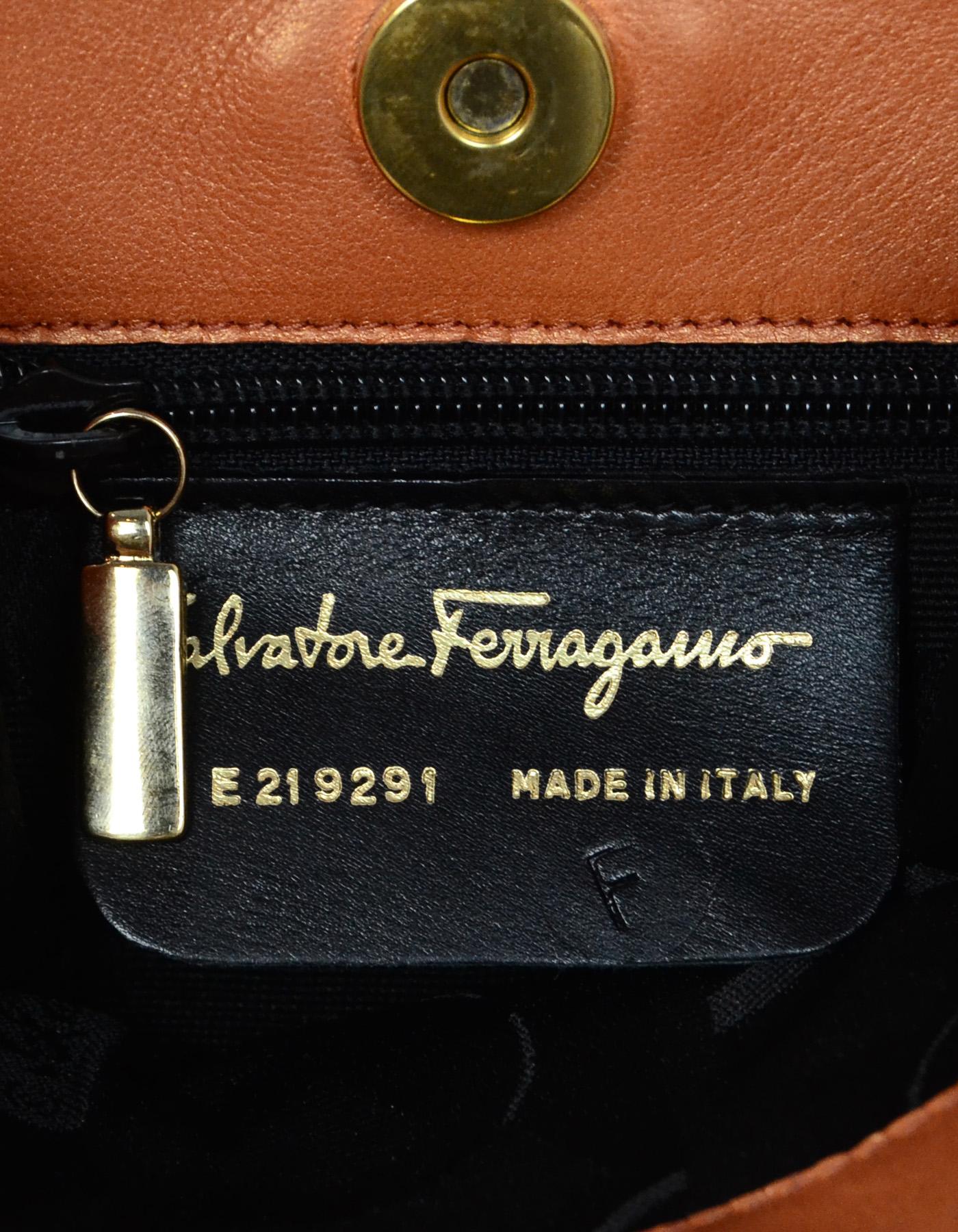 Salvatore Ferragamo Tricolor Yellow, Orange, Pink, Python Handle Bag Handbag  3