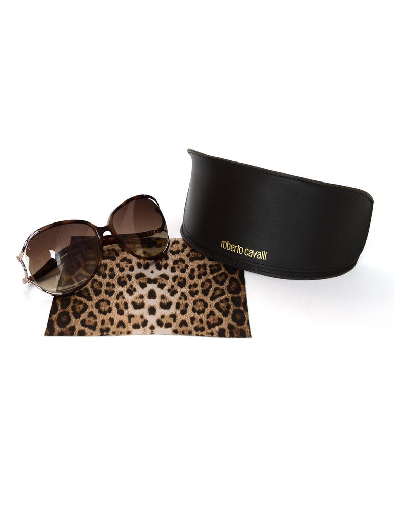 Roberto Cavalli Havana Brown Hamal Sunglasses WIth Goldtone  display picture 3