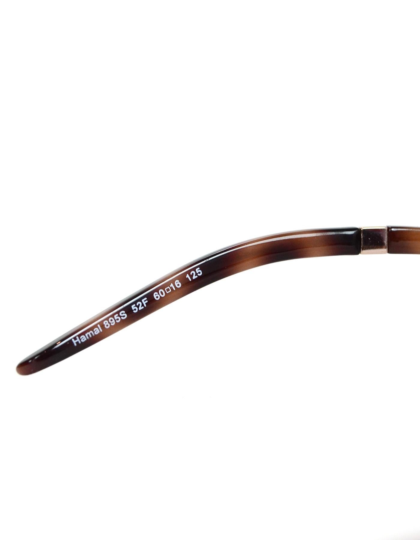 Roberto Cavalli Havana Brown Hamal Sunglasses WIth Goldtone Snake Sides In Excellent Condition In New York, NY