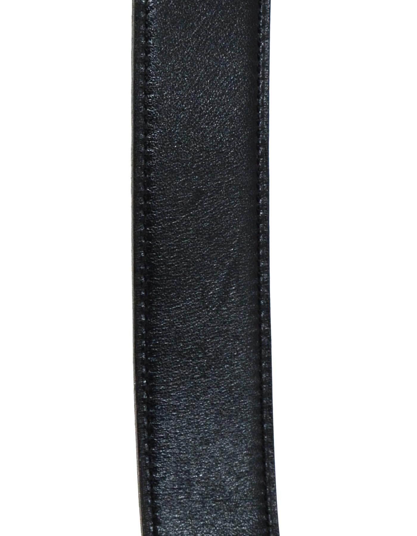 Hermes Black / Tan Leather Sterling Silver Touareg Etched H Belt 90 2