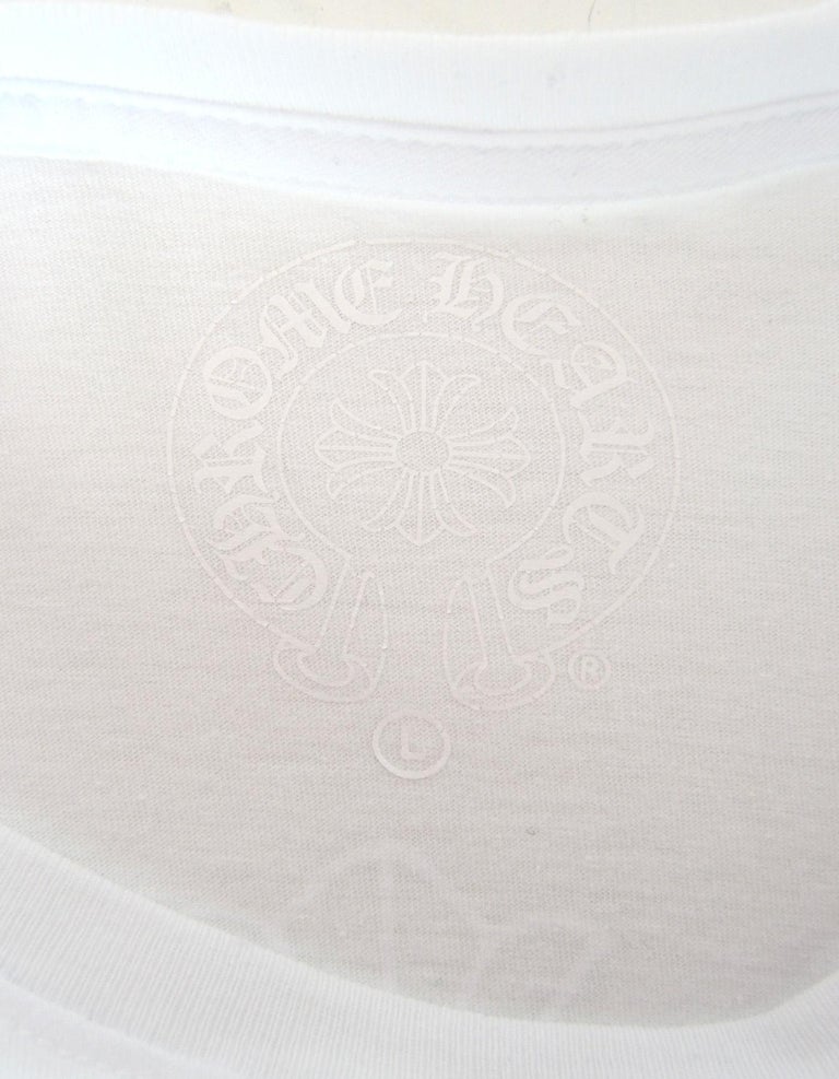 Chrome Hearts Unisex White Pocket T-Shirt W/ Back Logo sz Men's L For ...