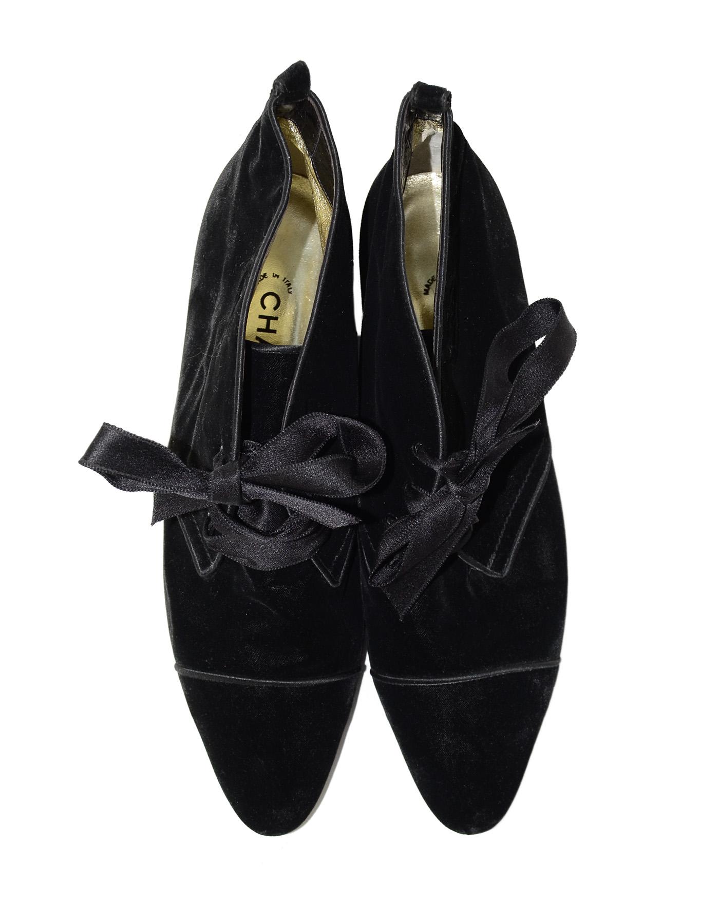 chanel velvet booties