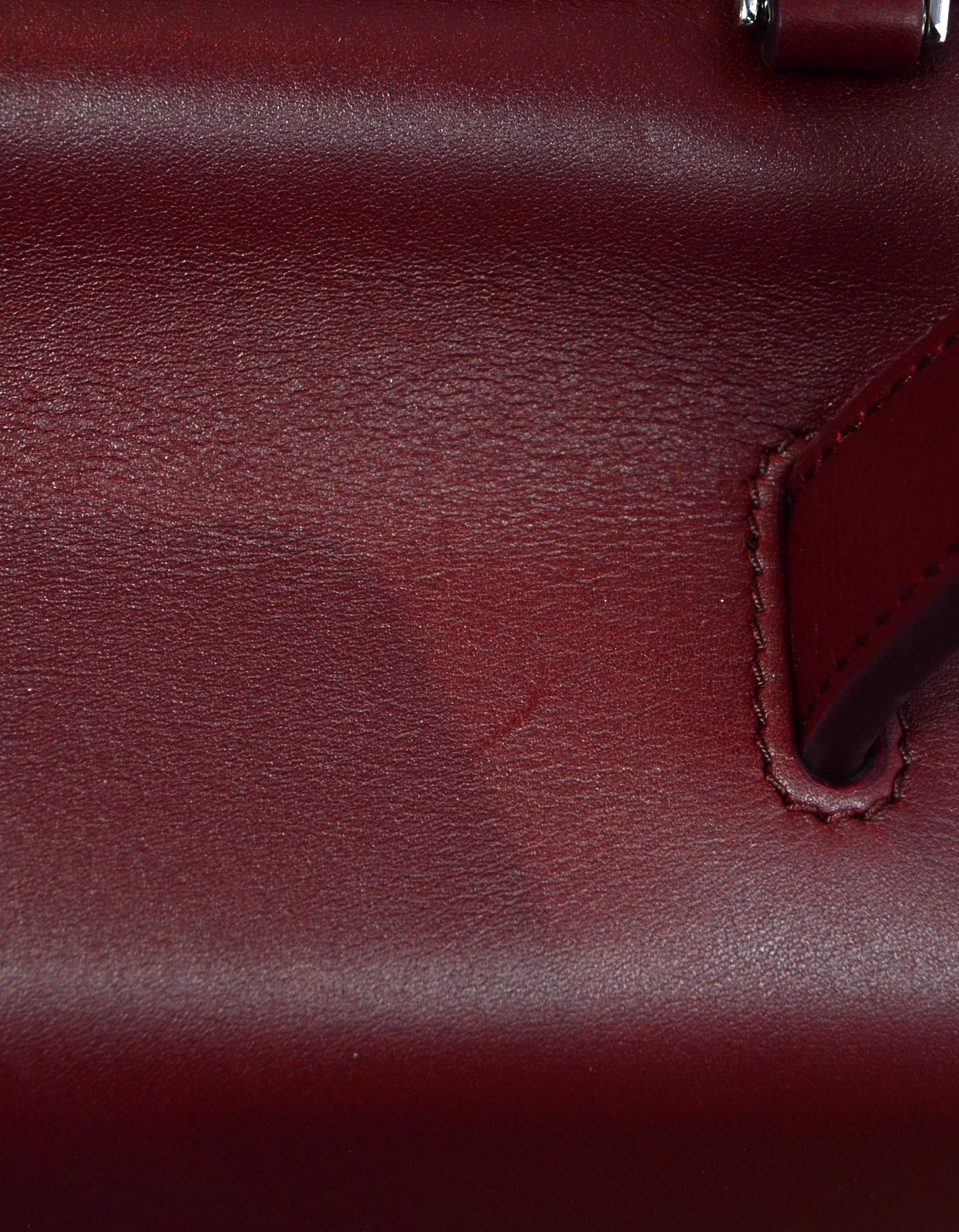 Tod's Burgundy Leather Small Wave Top Handle Shoulder Bag  1