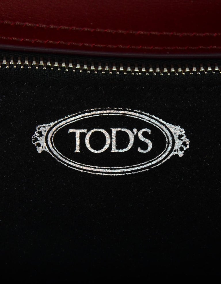 Tod's Burgundy Leather Small Wave Top Handle Shoulder Bag at 1stDibs