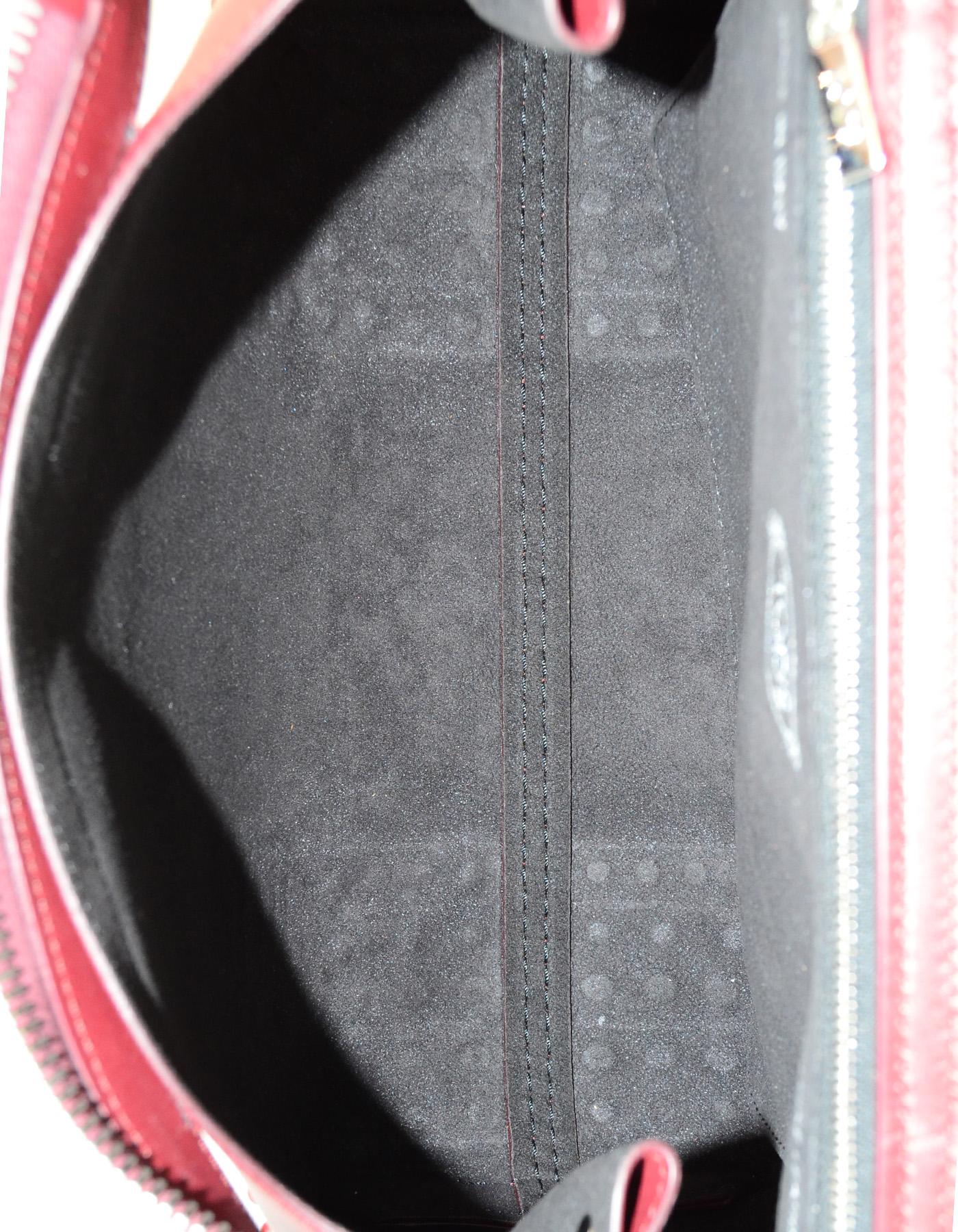 Tod's Burgundy Leather Small Wave Top Handle Shoulder Bag  2