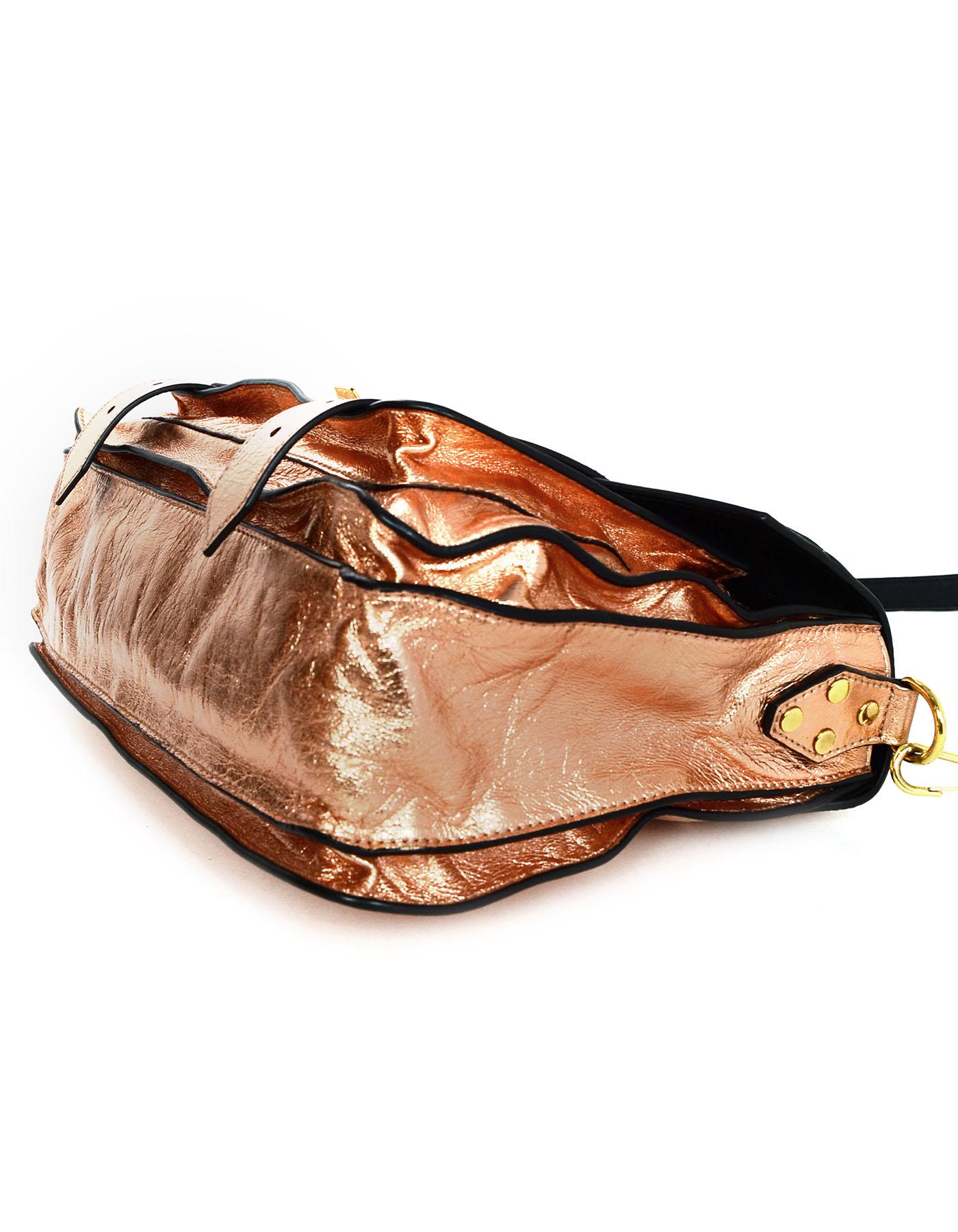 Beige  Proenza Schoulder Copper Metallic Lambskin Medium PS1 Messenger Bag