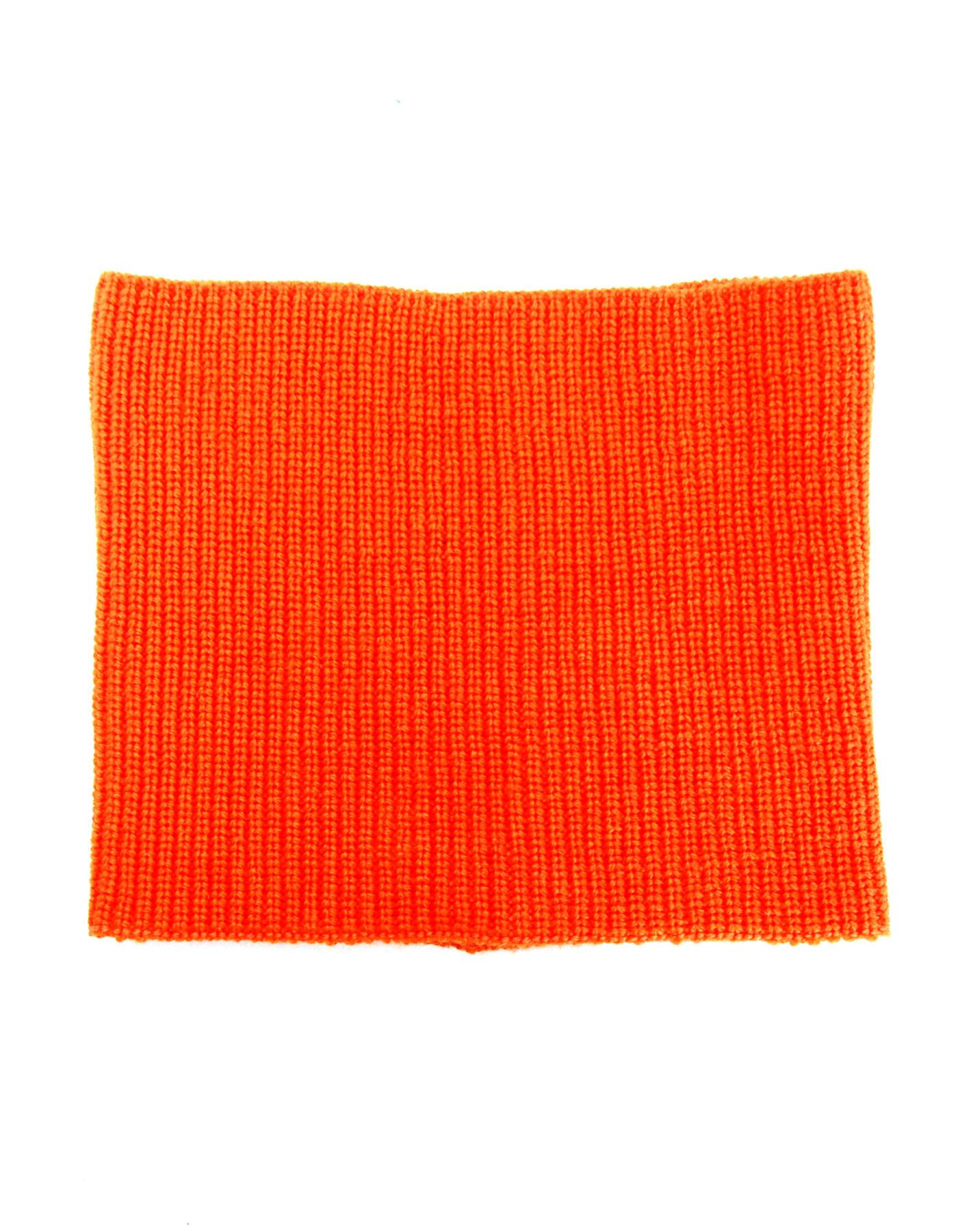 Red Christian Dior 2018 Unisex Bright Neon Orange Wool Neck Warmer NWT rt. $450