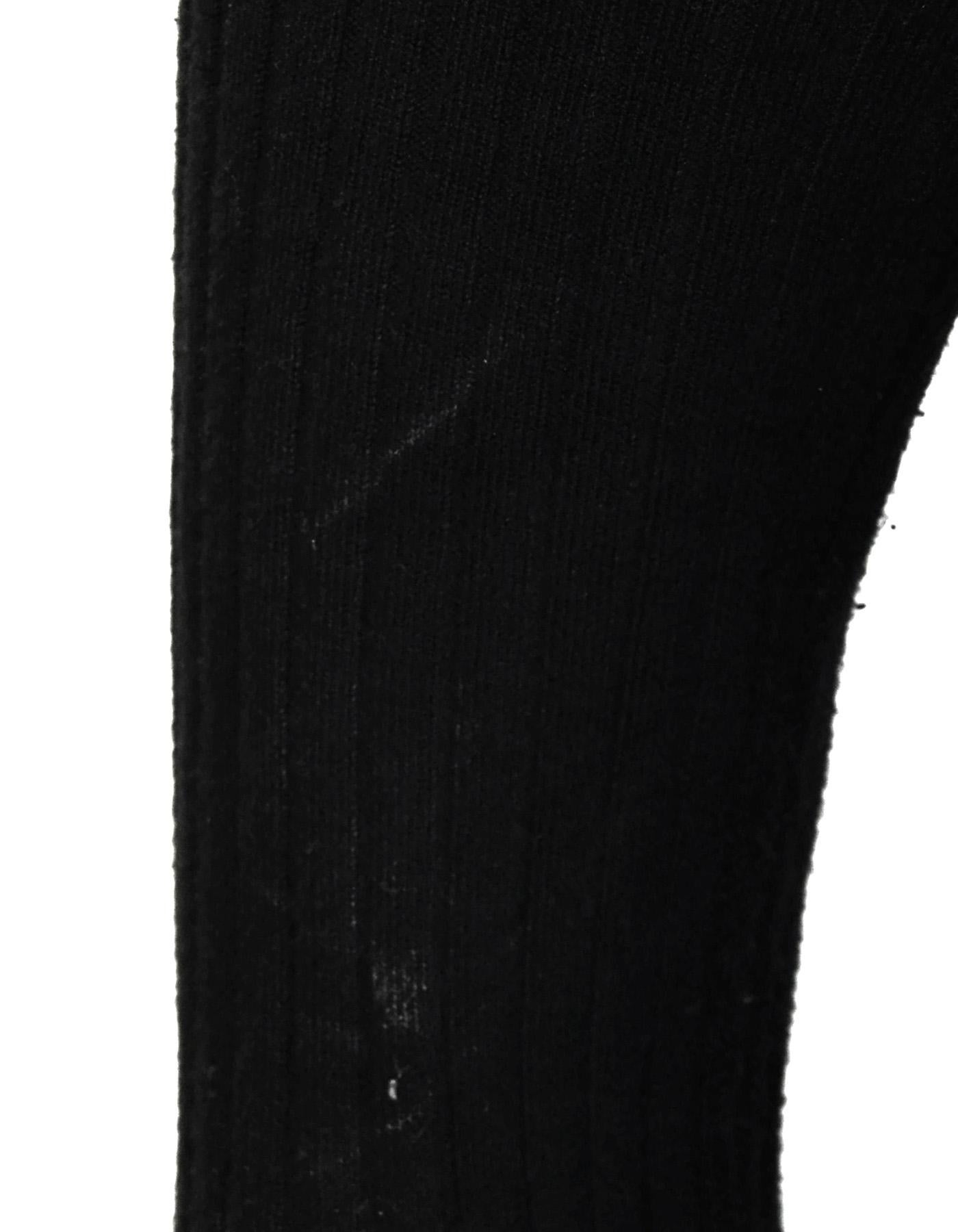 Women's Dolce & Gabbana Ribbed Longsleeve Little Black Dress Lace/Pleated Bottom Sz XL